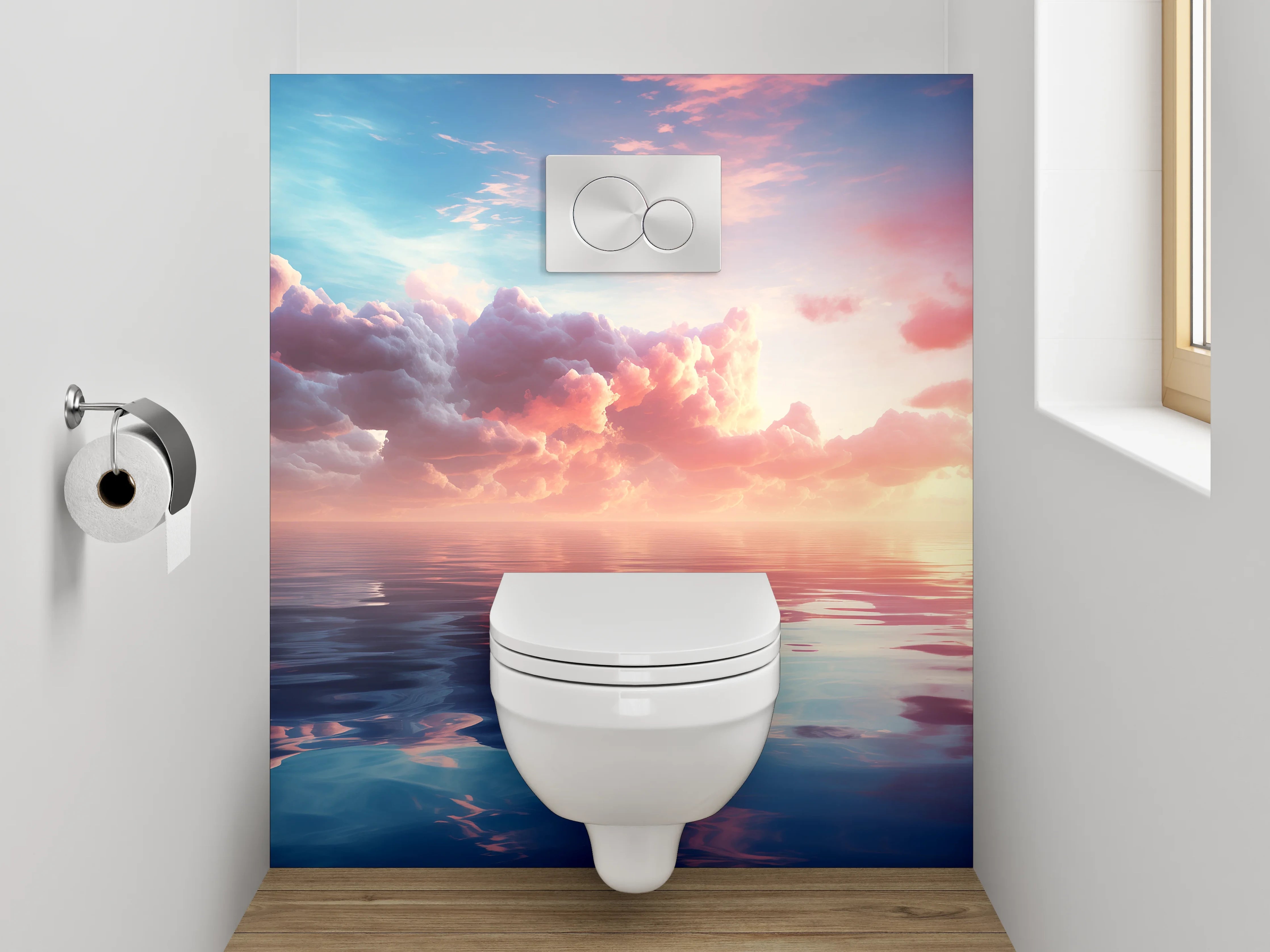 WC-Rückwand - Malerischer Sonnenuntergang über ruhigem Meer