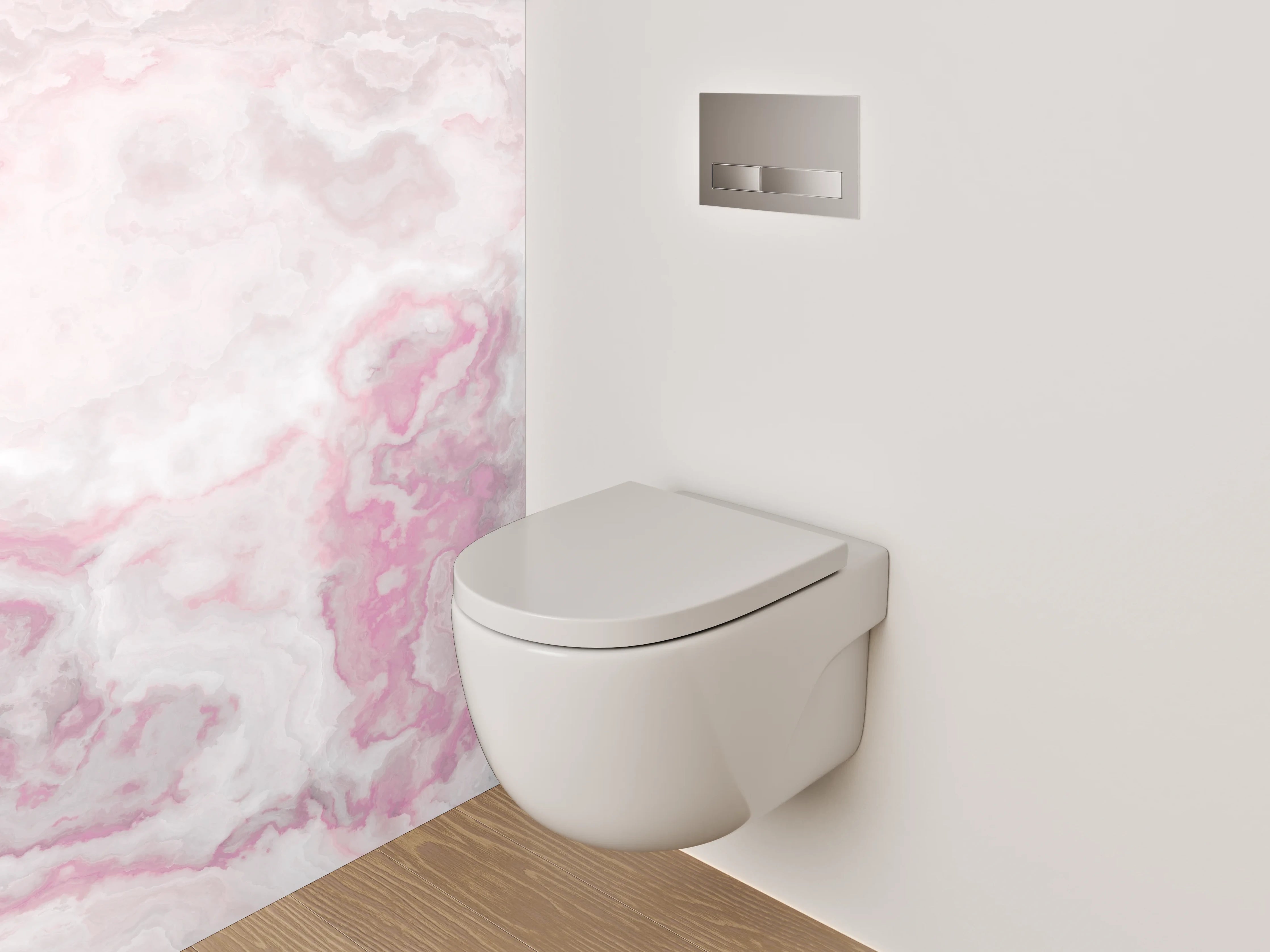 WC-Rückwand - Marmor-Design Rosa Weiß Grau