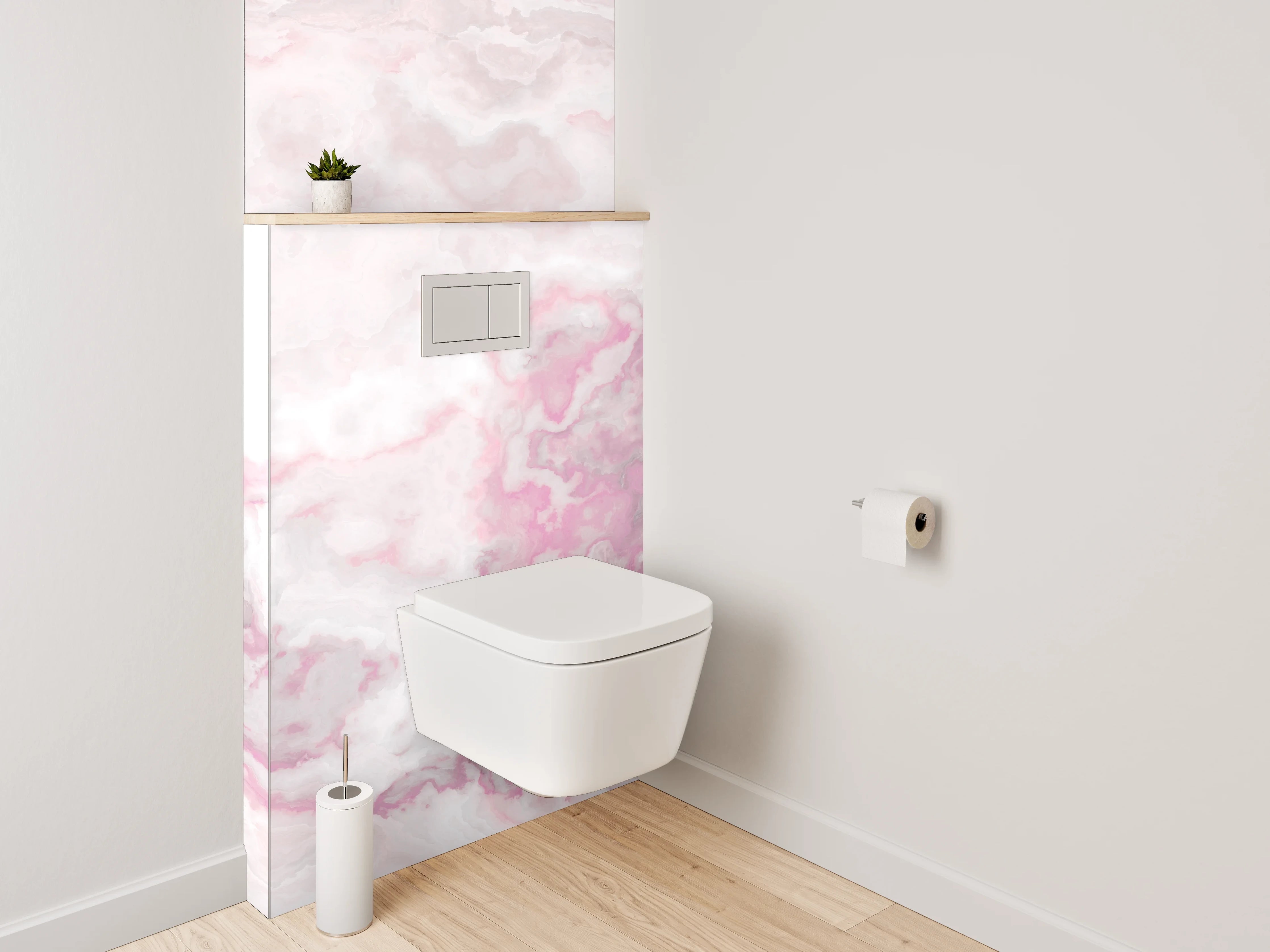 WC-Rückwand - Marmor-Design Rosa Weiß Grau