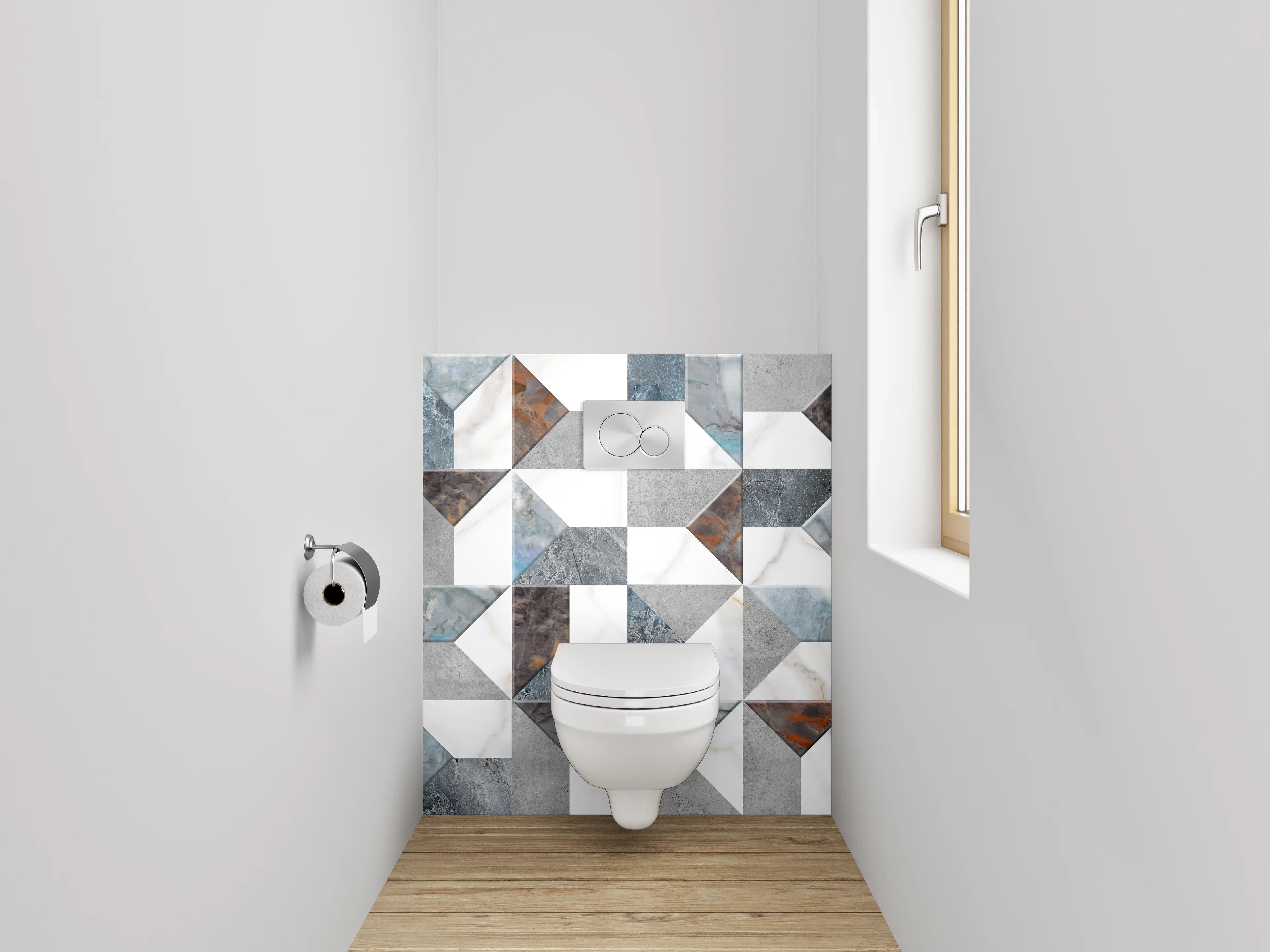 WC-Rückwand - Marmor Mosaik Muster Fliesenoptik
