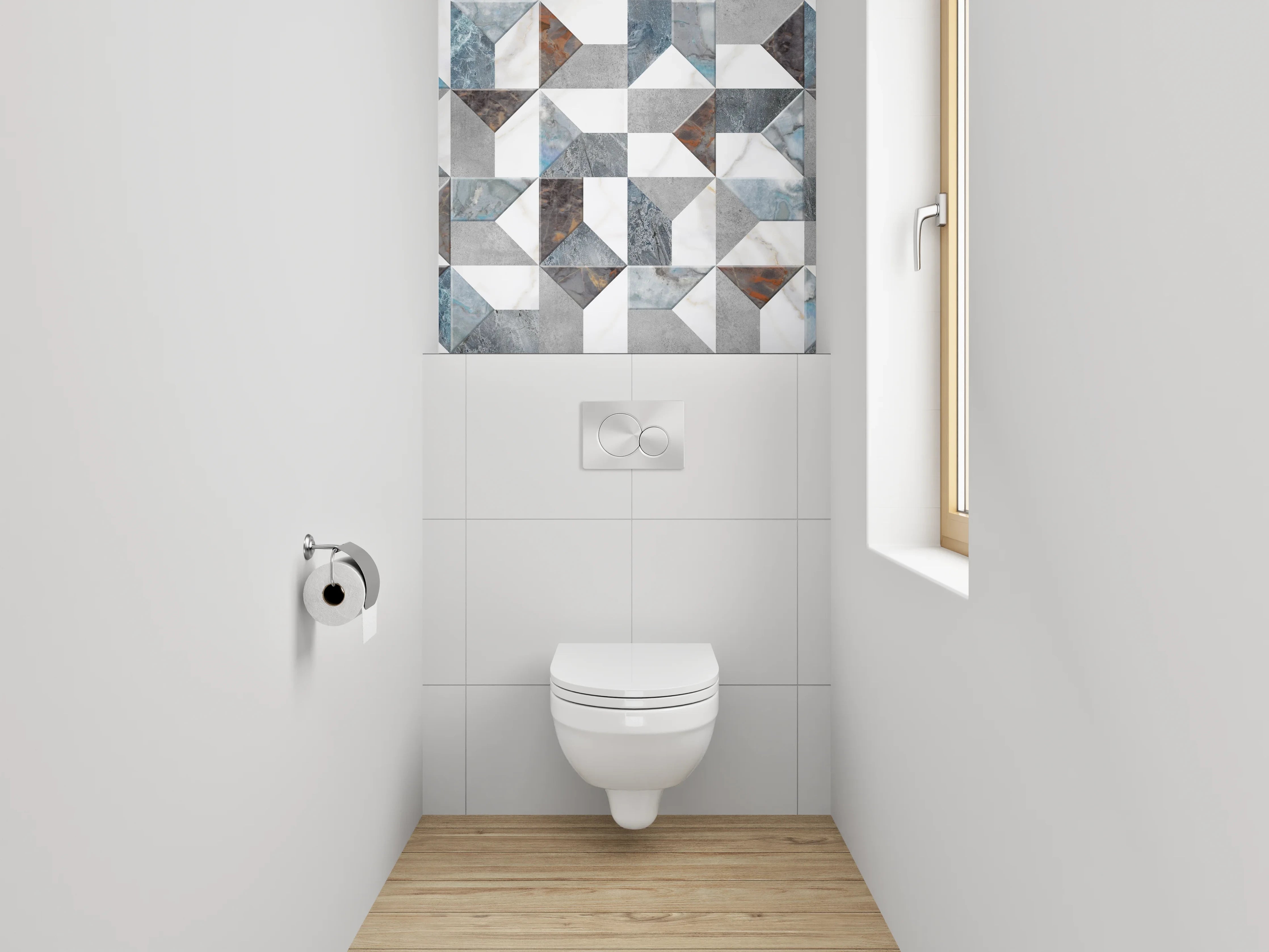 WC-Rückwand - Marmor Mosaik Muster Fliesenoptik