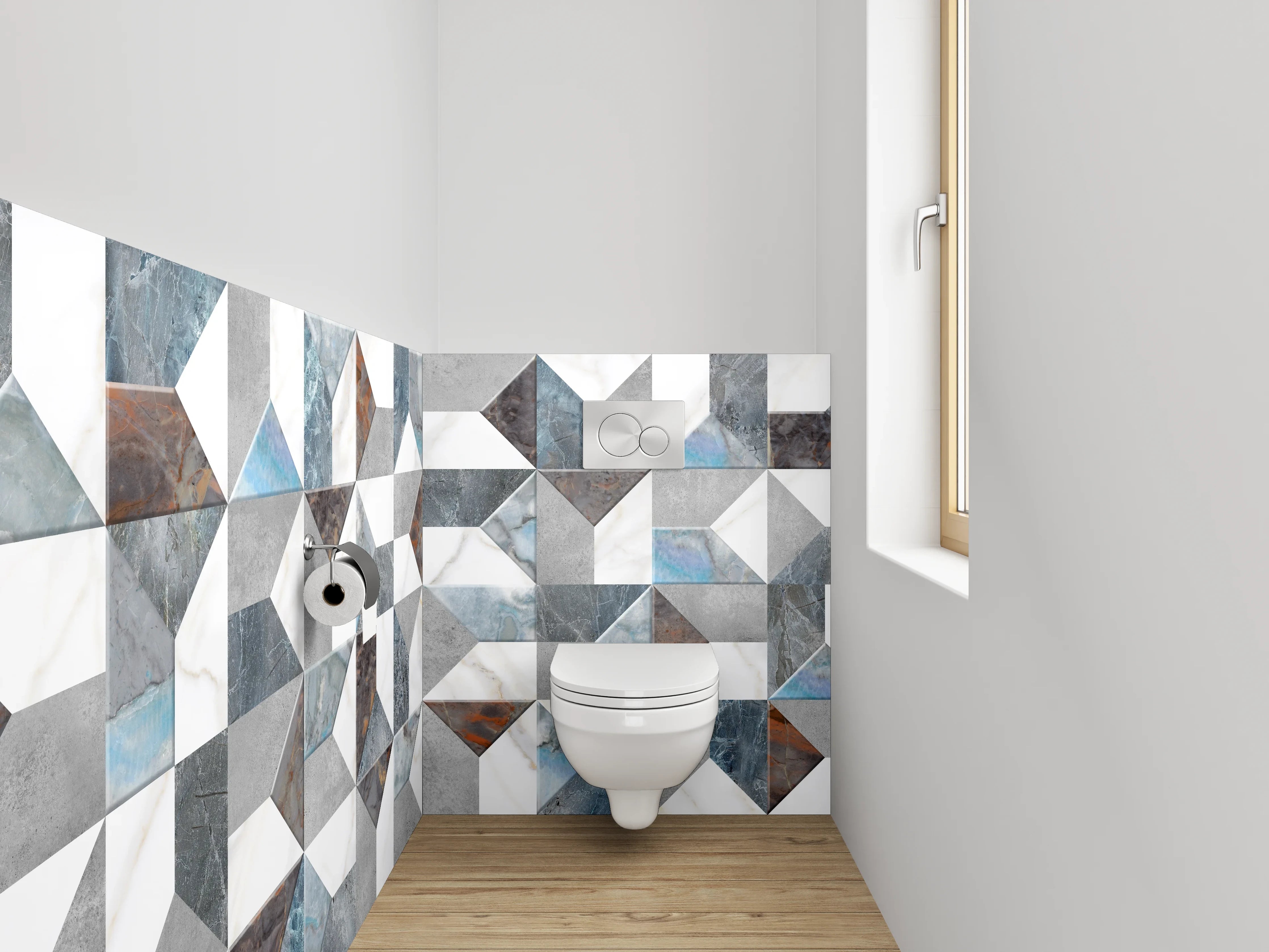 WC-Rückwand - Marmor Mosaik Muster Fliesenoptik