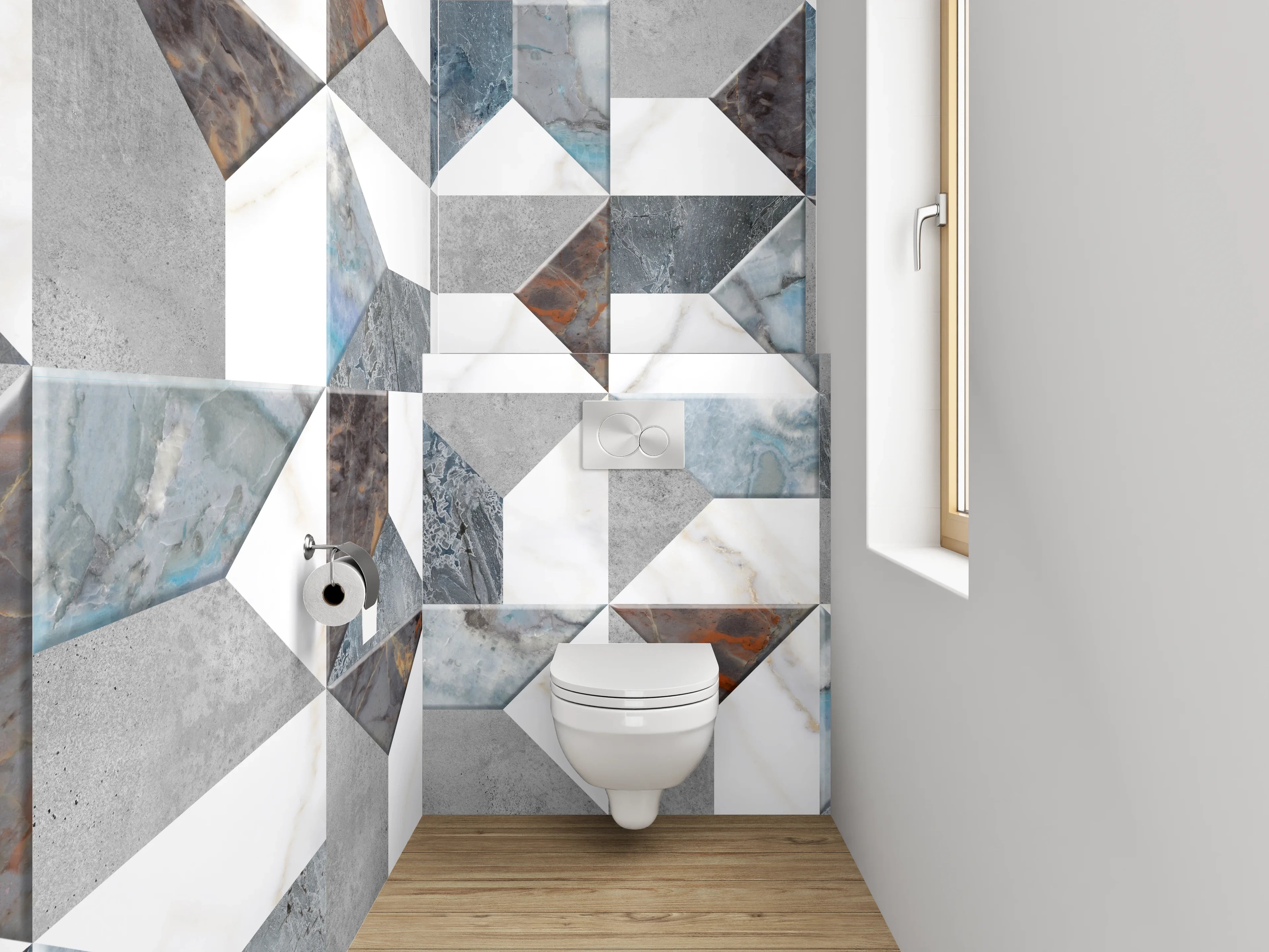WC-Rückwand - Marmor Mosaik Muster Fliesenoptik