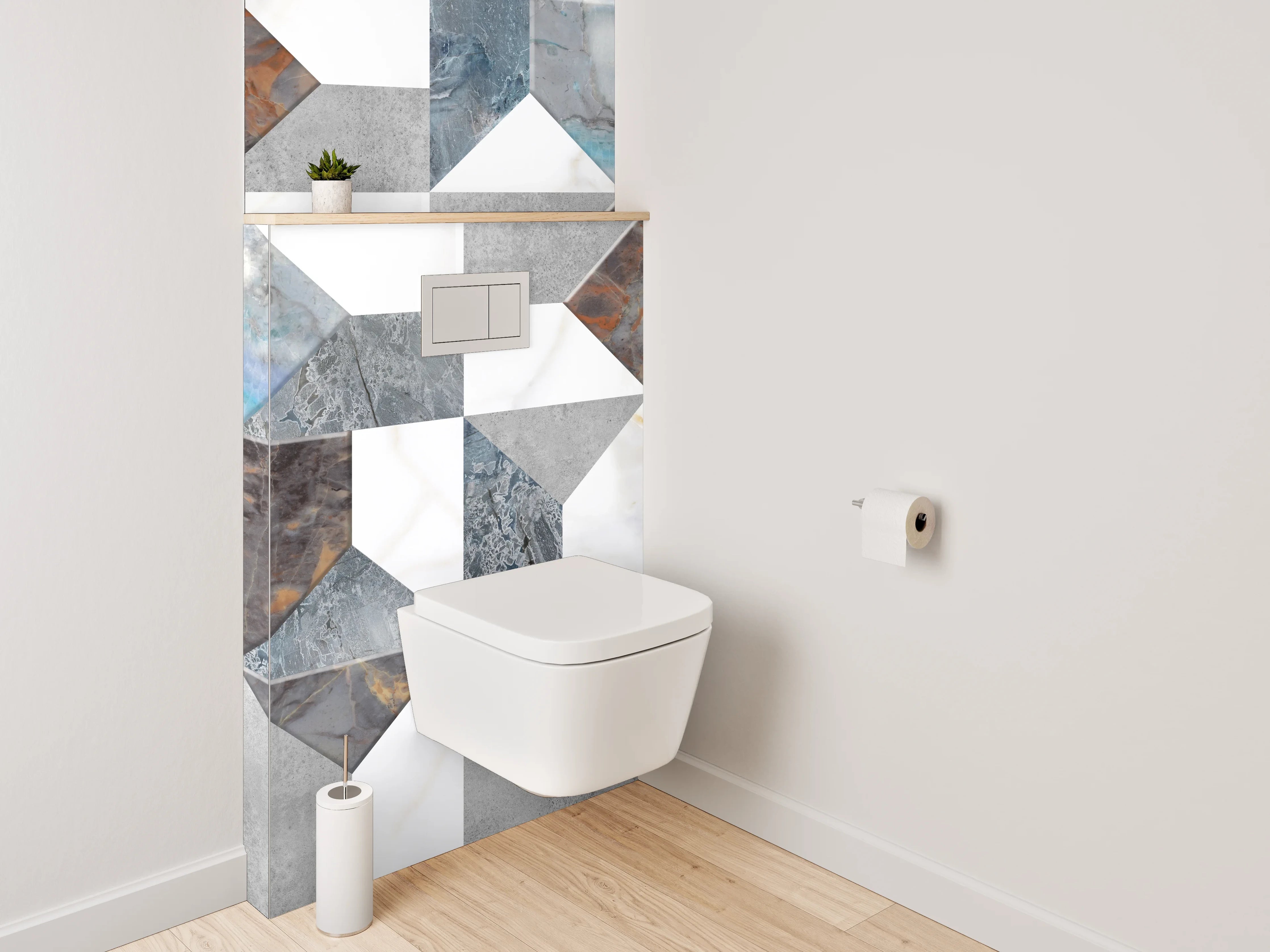 WC-Rückwand - Marmor Mosaik Muster Fliesenoptik