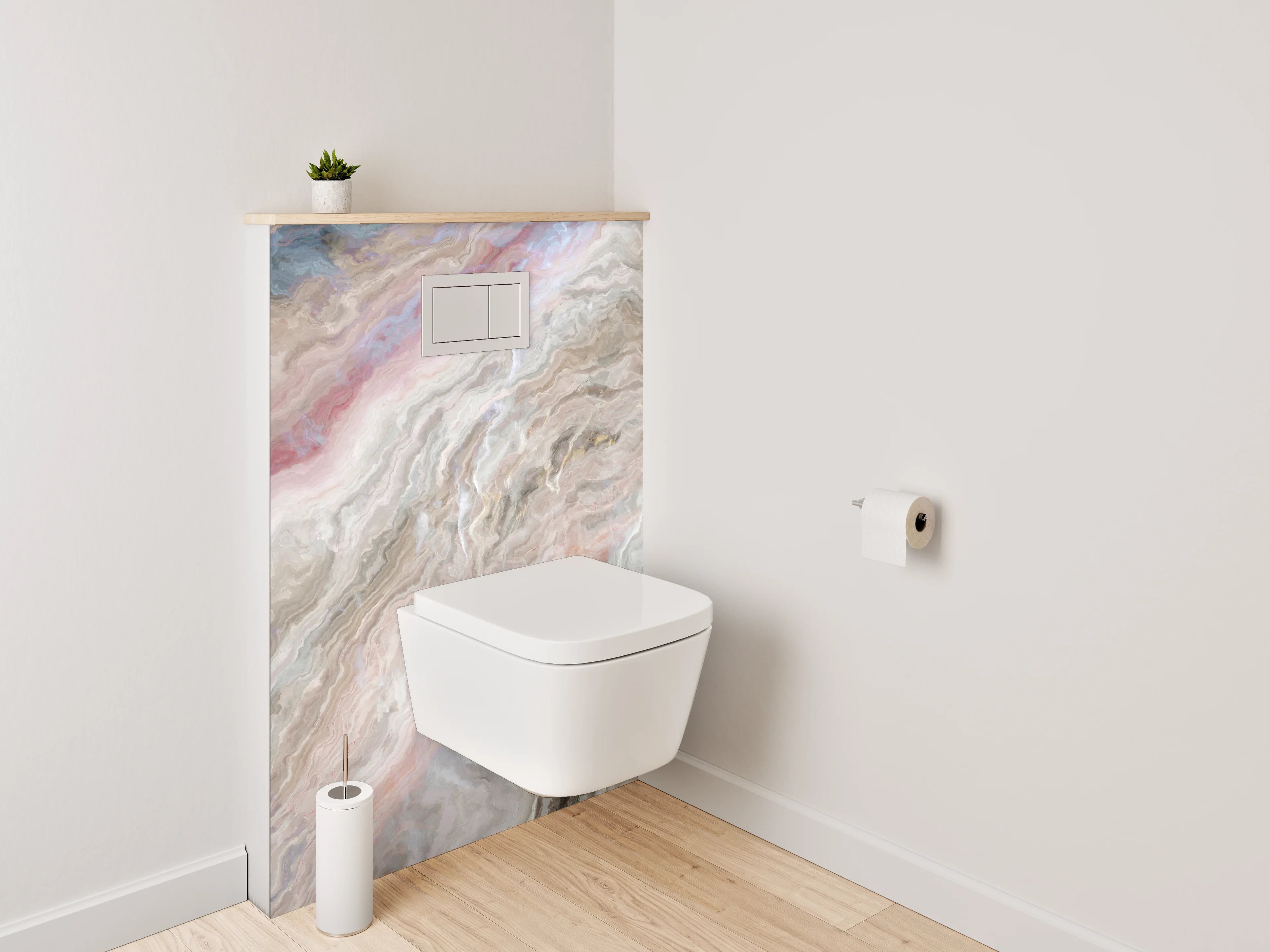 WC-Rückwand - Marmorierte Steinoptik in Pastellfarben