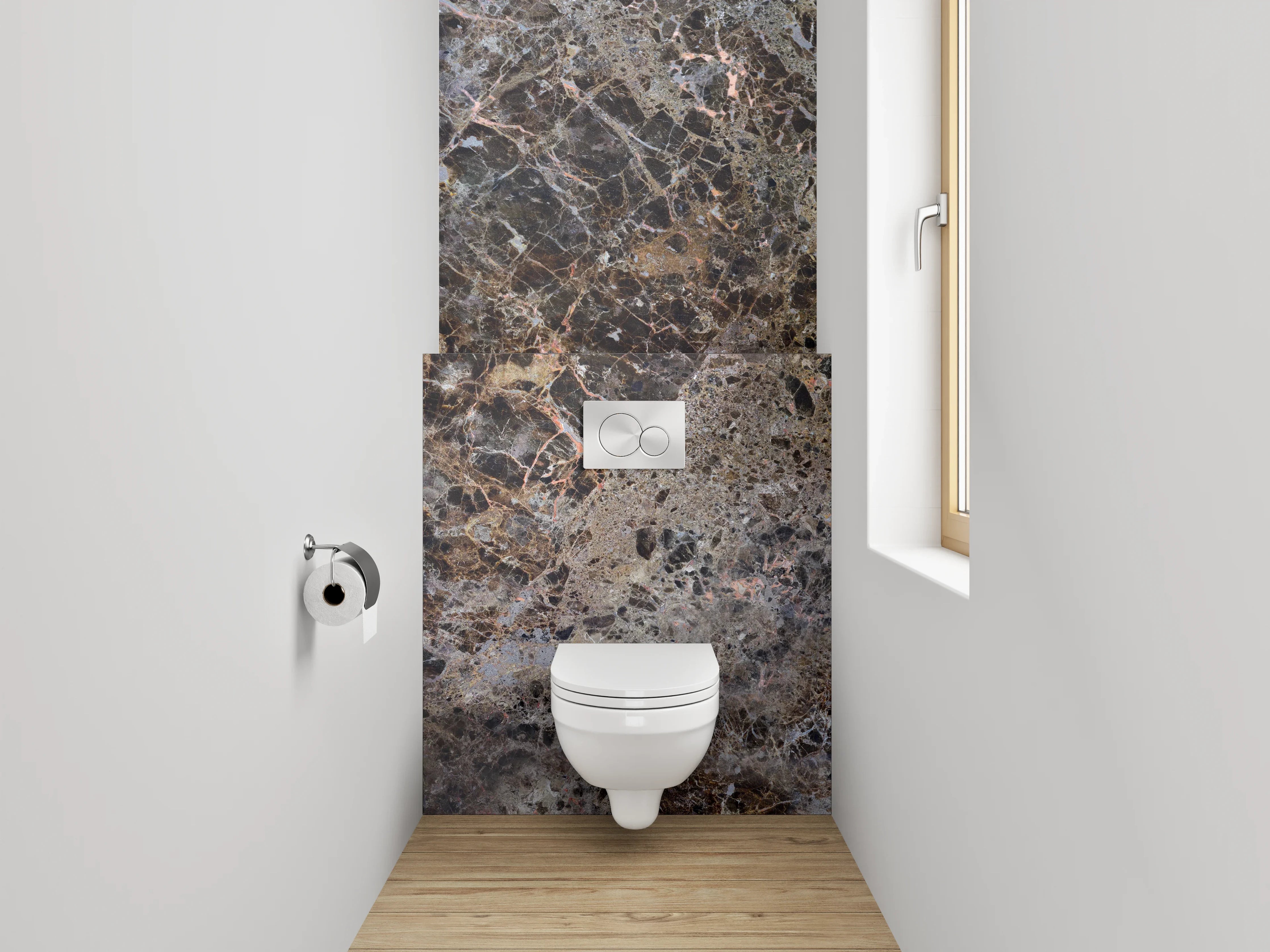 WC-Rückwand - Marmoroptik Braun Grau Modern