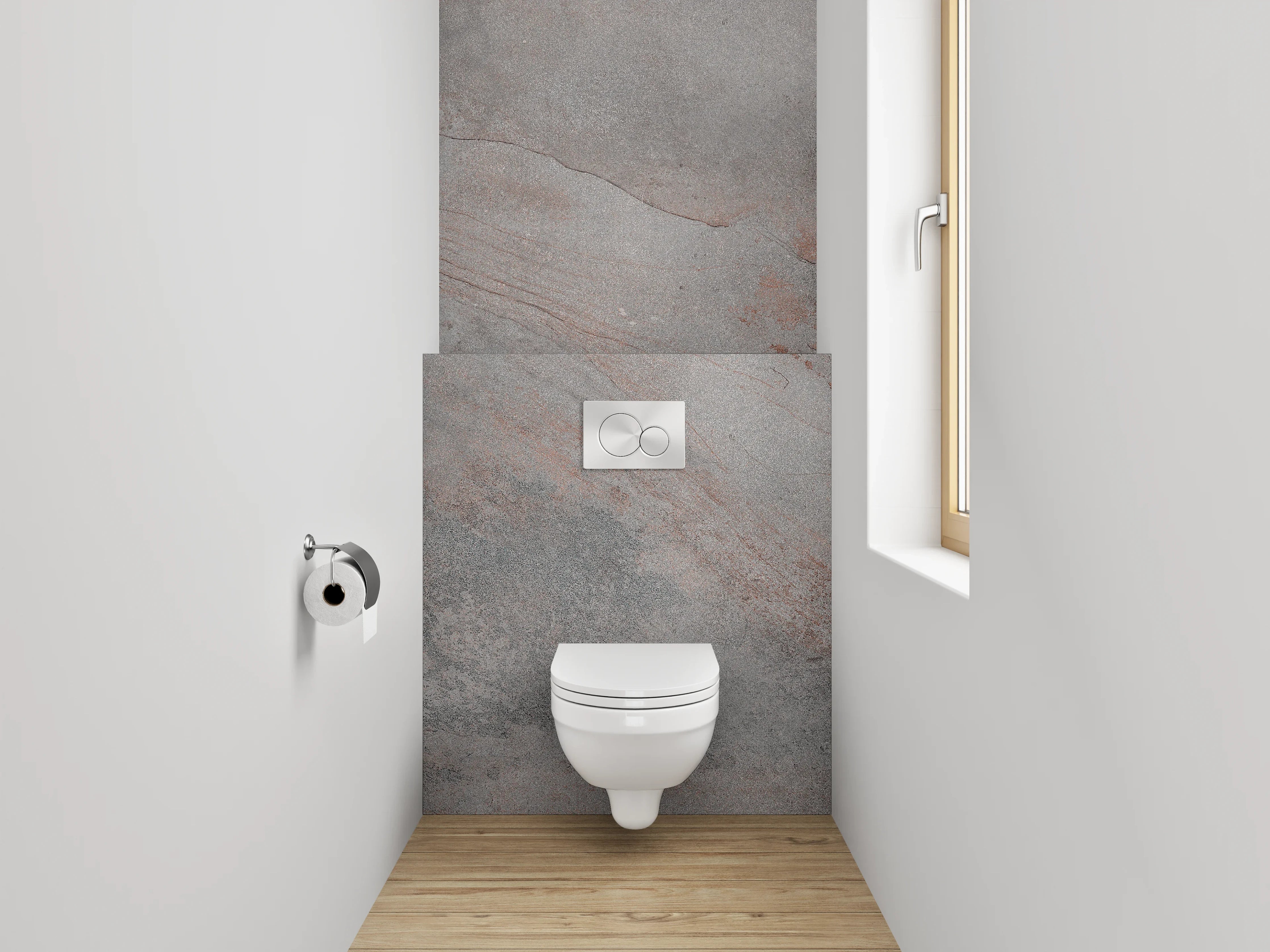 WC-Rückwand - Marmoroptik Grau-Rost Wandverkleidung