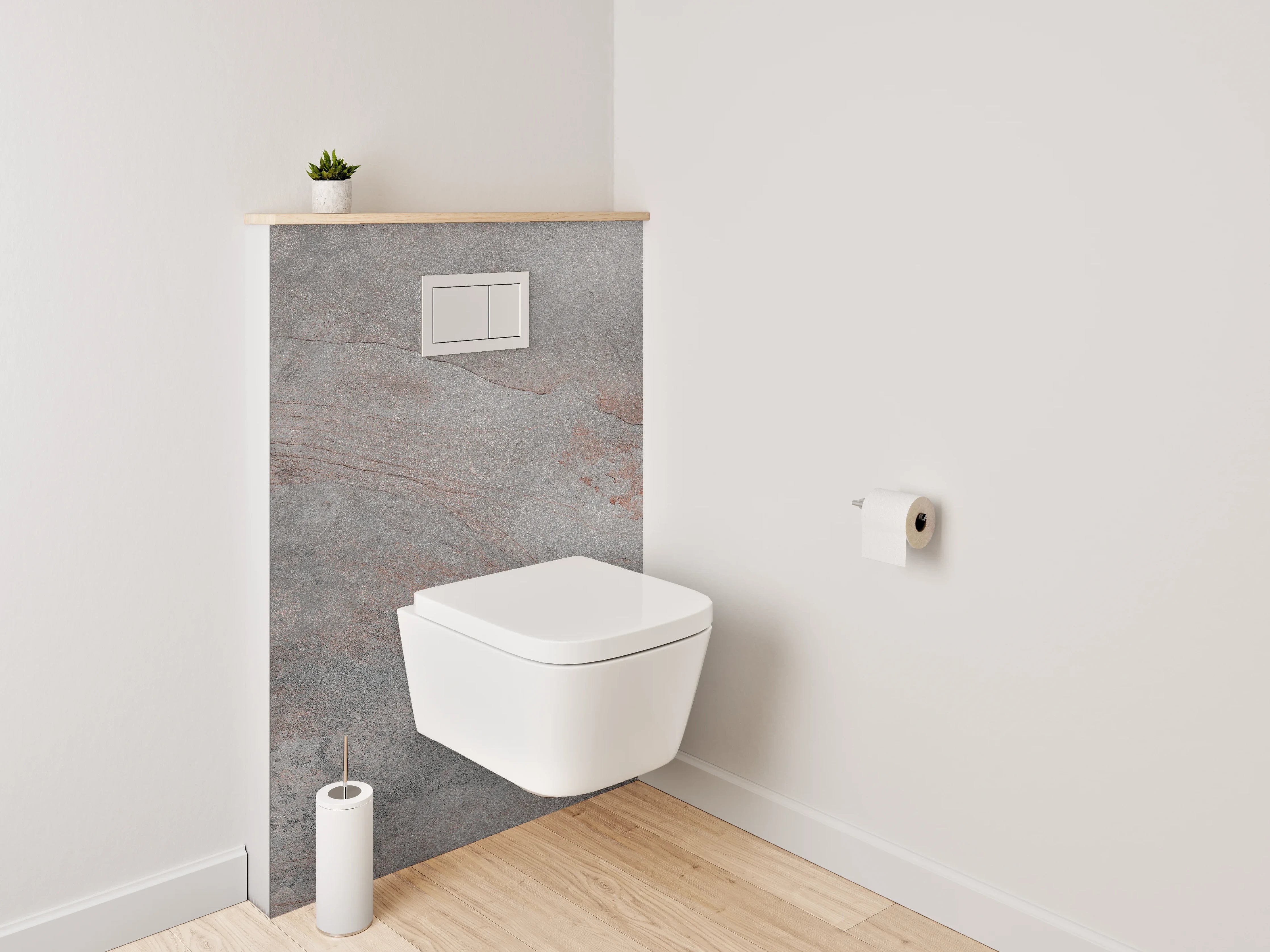 WC-Rückwand - Marmoroptik Grau-Rost Wandverkleidung