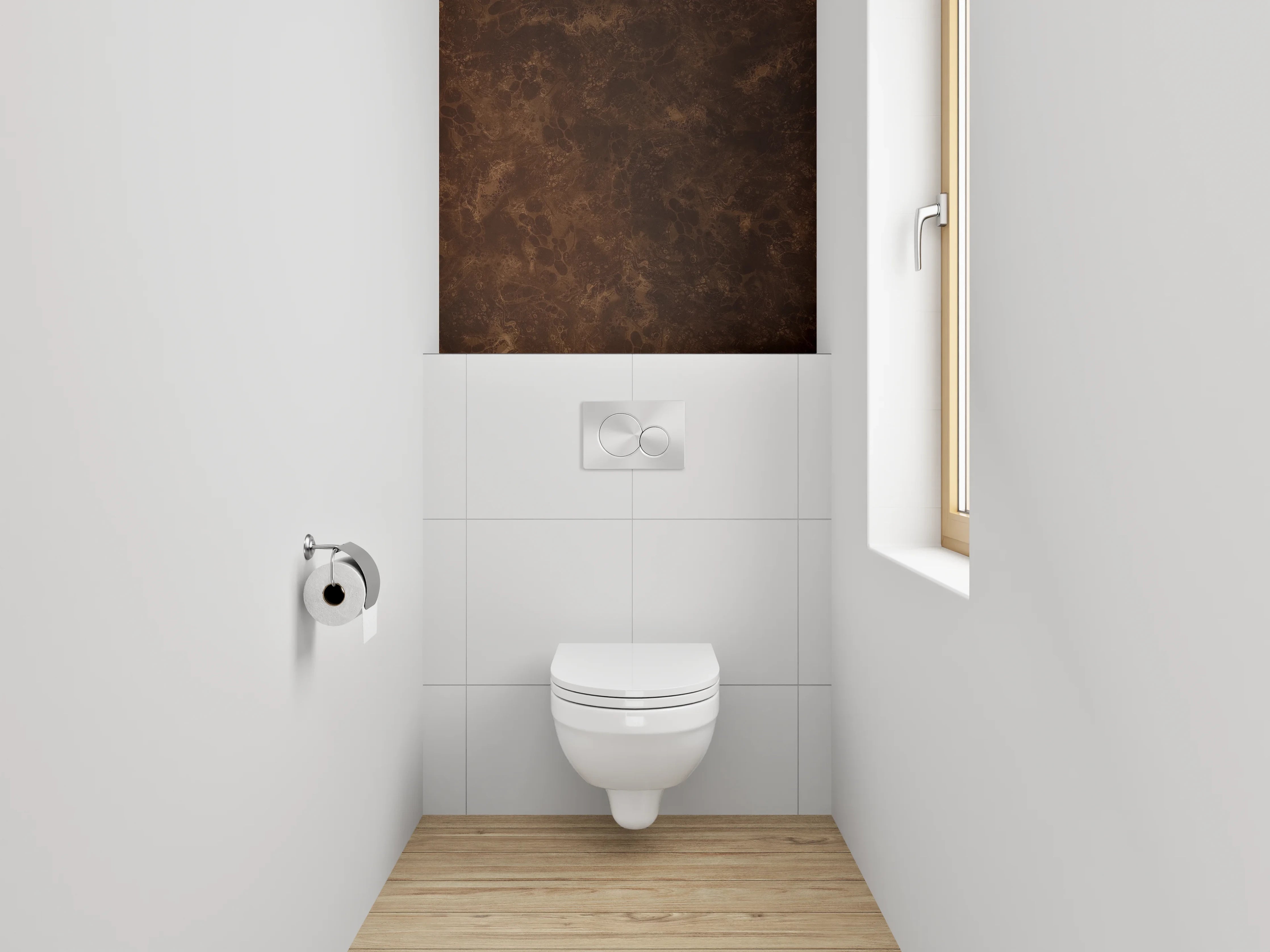 WC-Rückwand - Marmoroptik braun dunkel