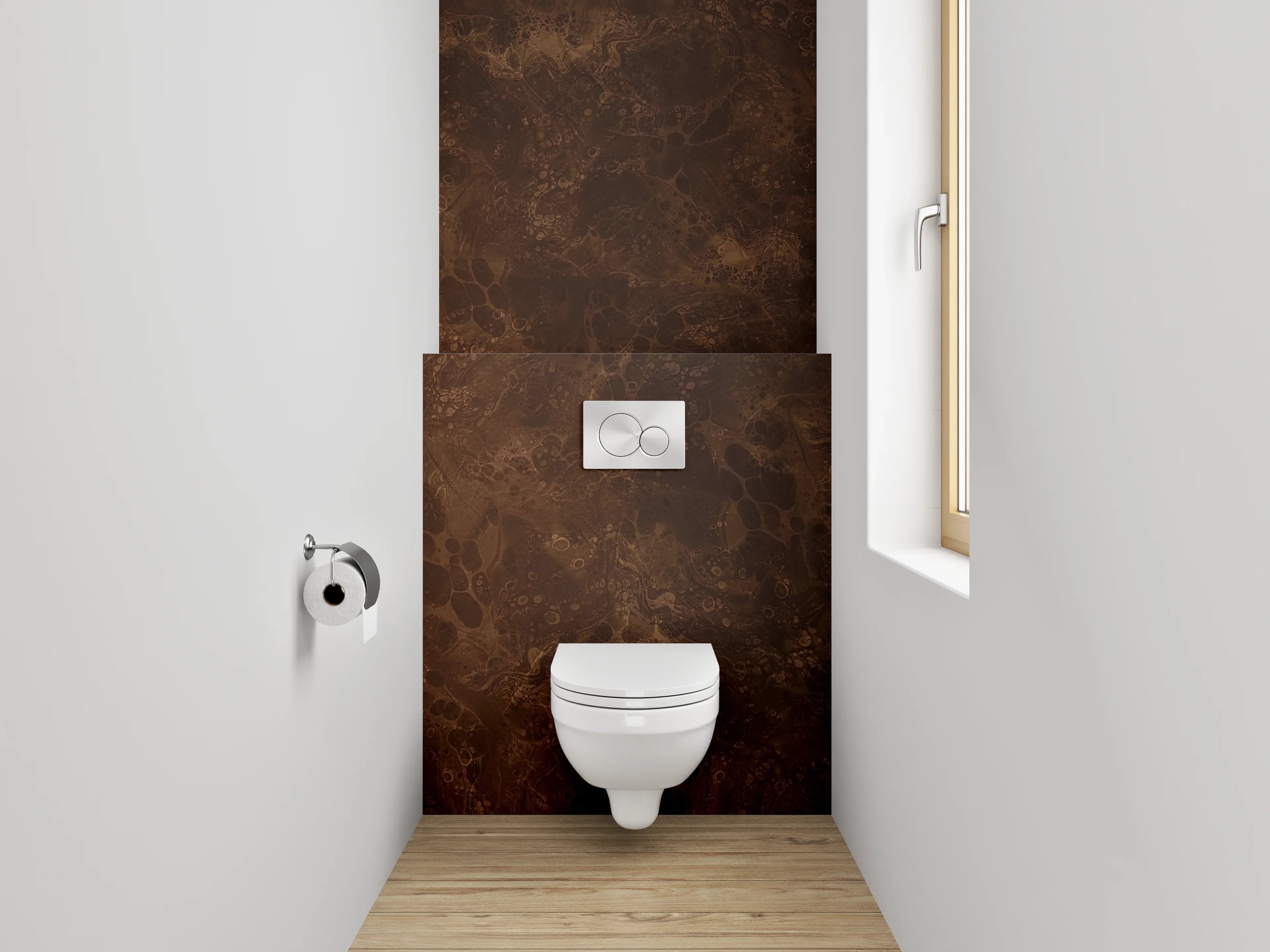 WC-Rückwand - Marmoroptik braun dunkel