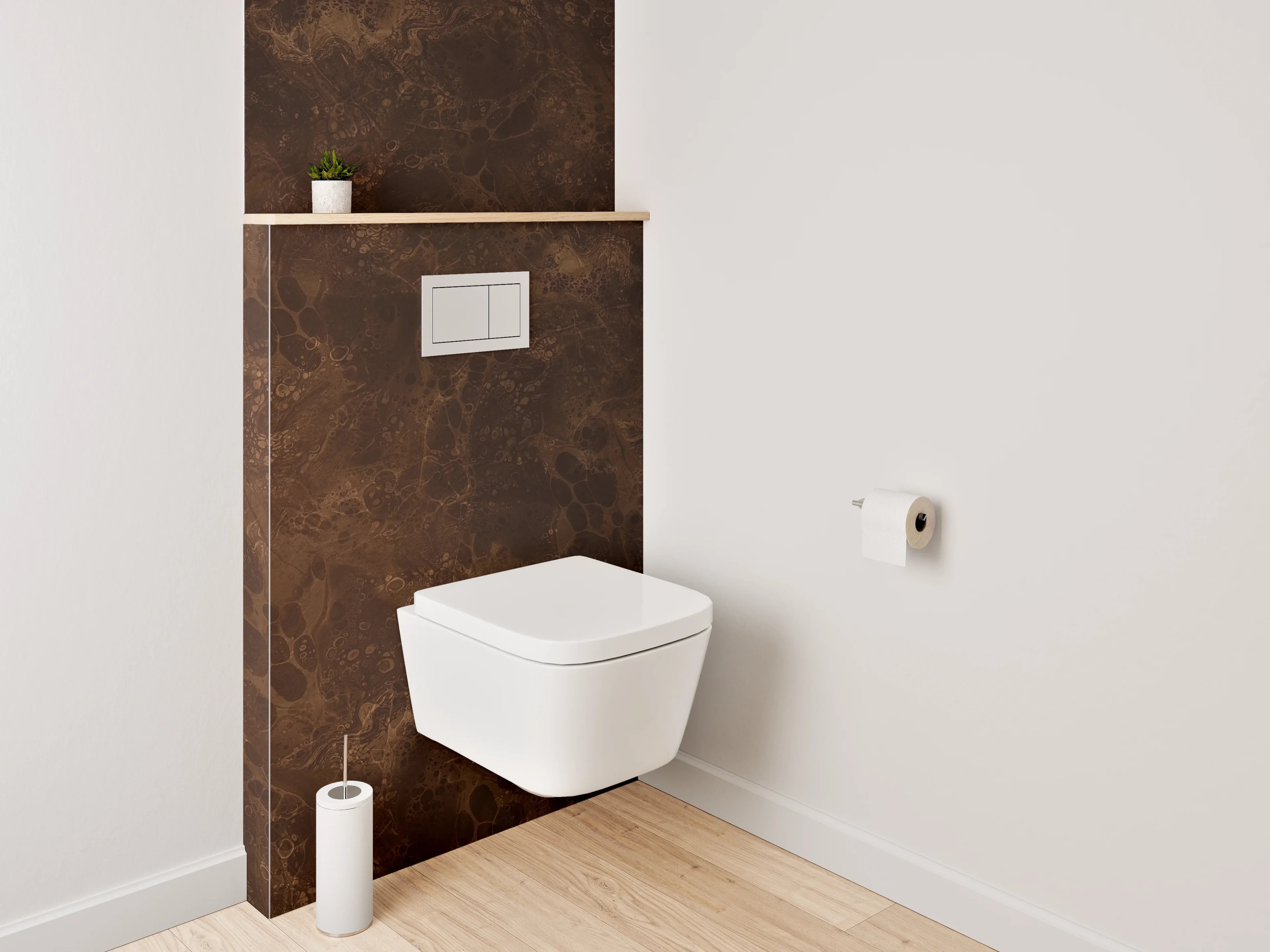 WC-Rückwand - Marmoroptik braun dunkel