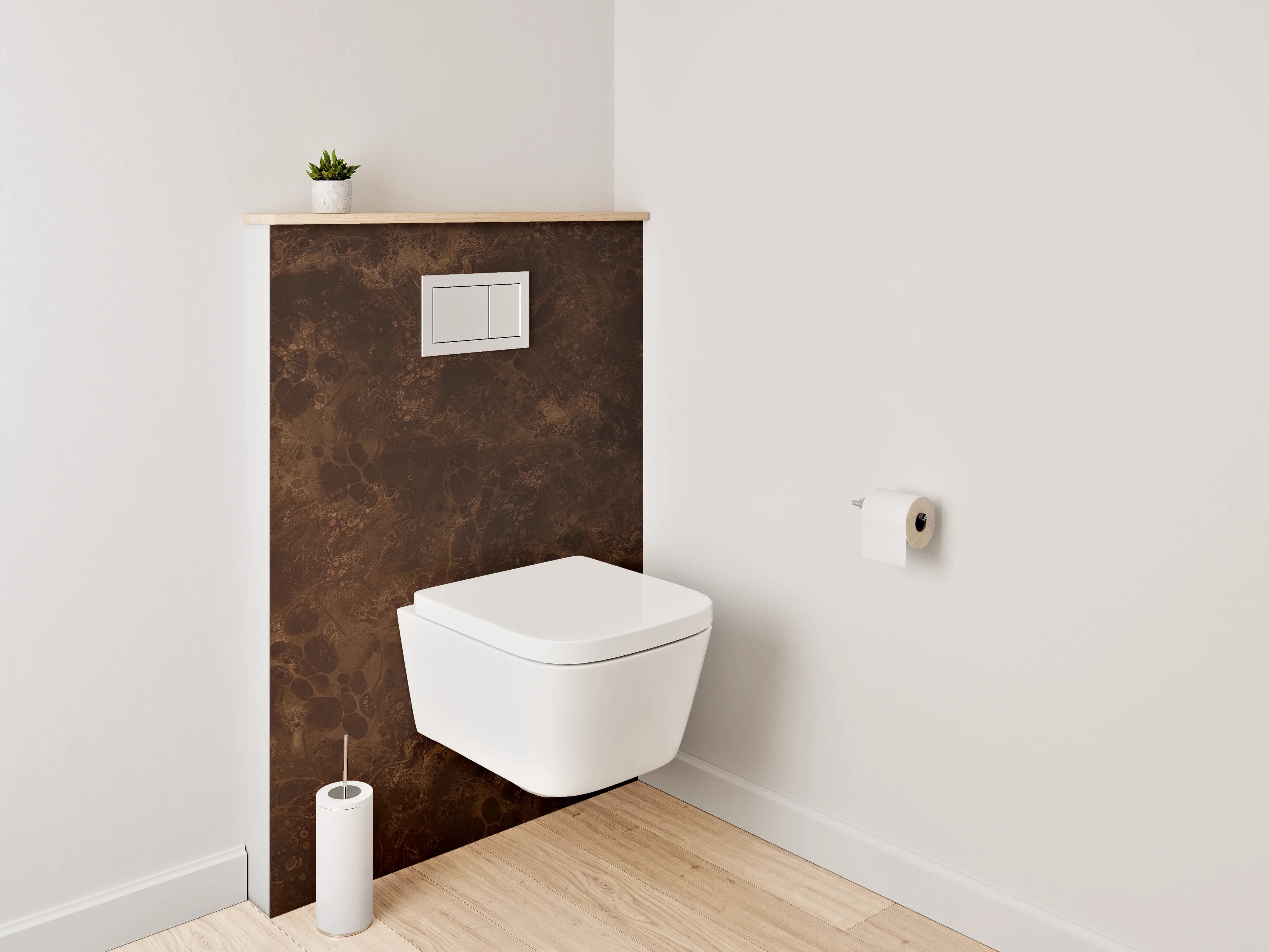 WC-Rückwand - Marmoroptik braun dunkel