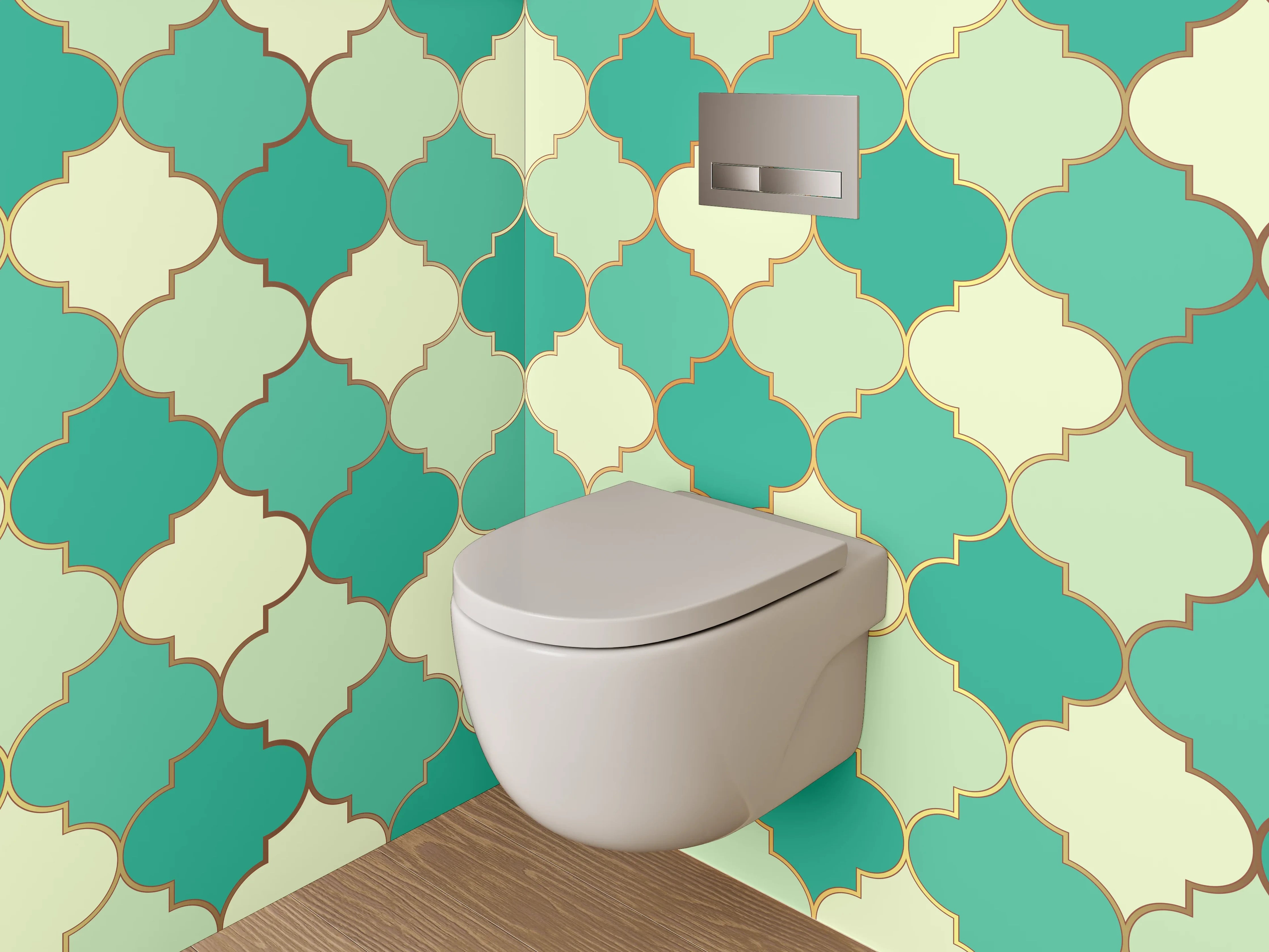 WC-Rückwand - Marokkanisches Mosaik Fliesenmuster Grün