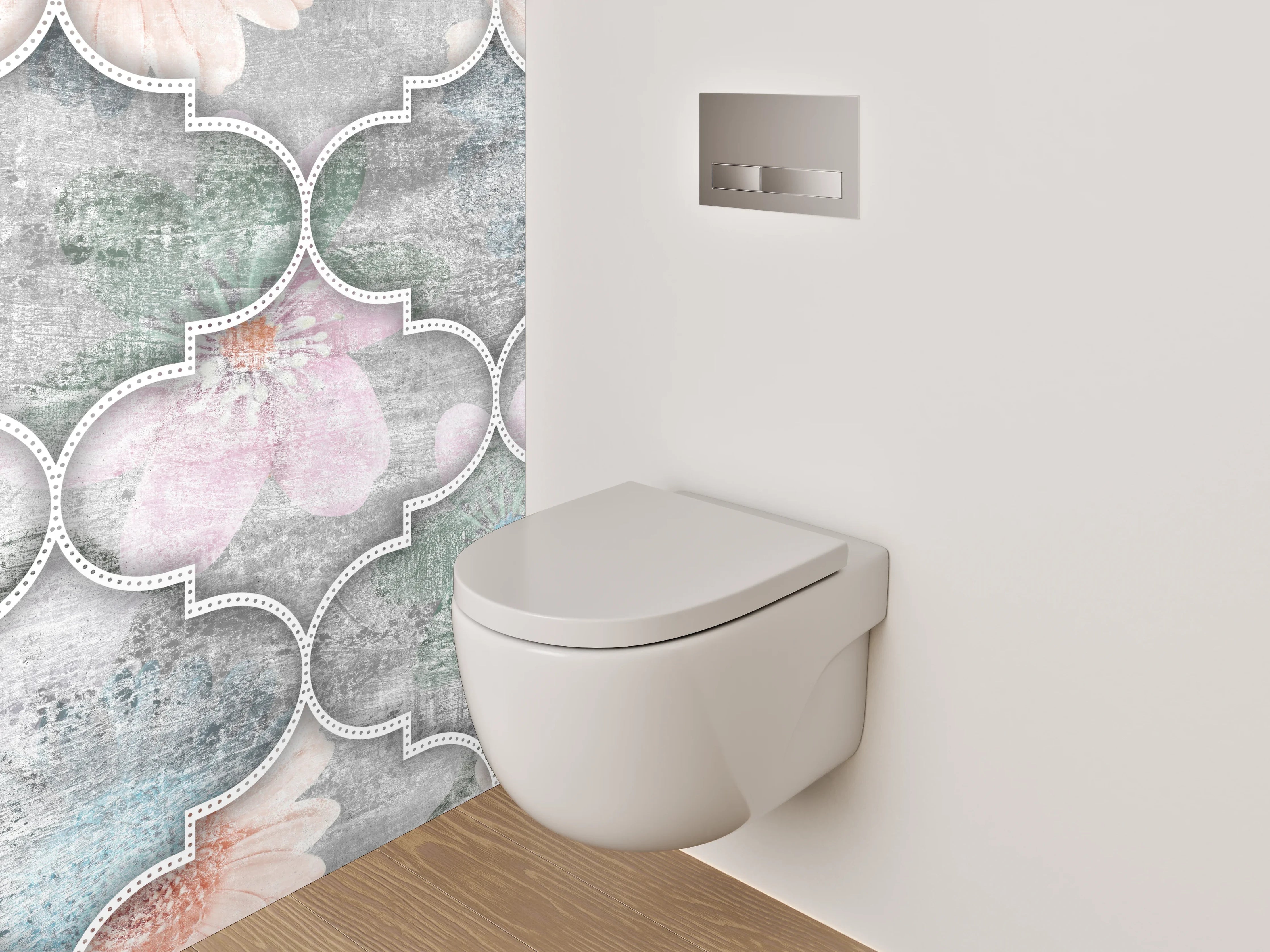 WC-Rückwand - Marokkanisches Mosaik-Fliesenmuster in Pastell