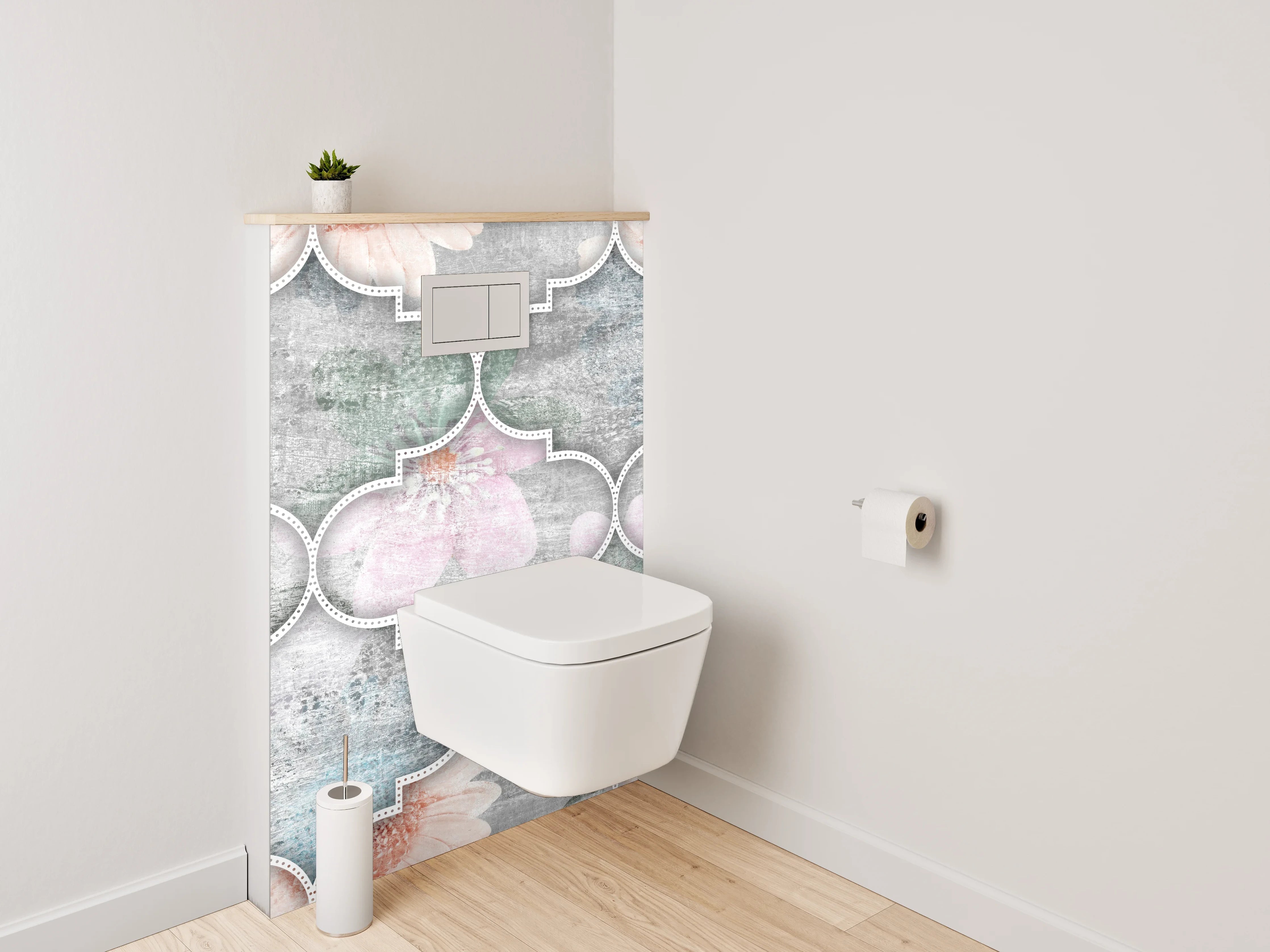 WC-Rückwand - Marokkanisches Mosaik-Fliesenmuster in Pastell