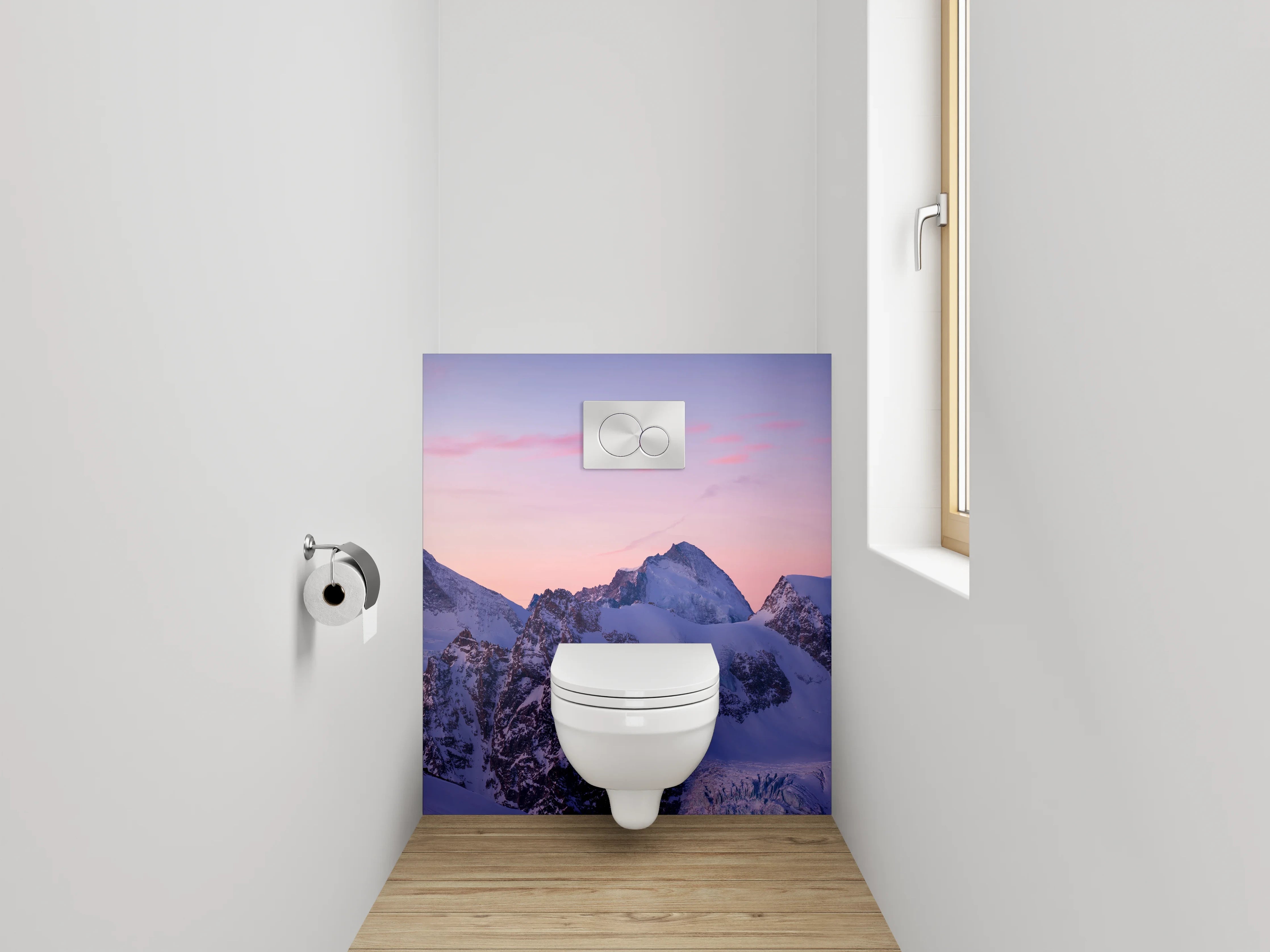 WC-Rückwand - Matterhorn Panorama Sonnenuntergang Berge
