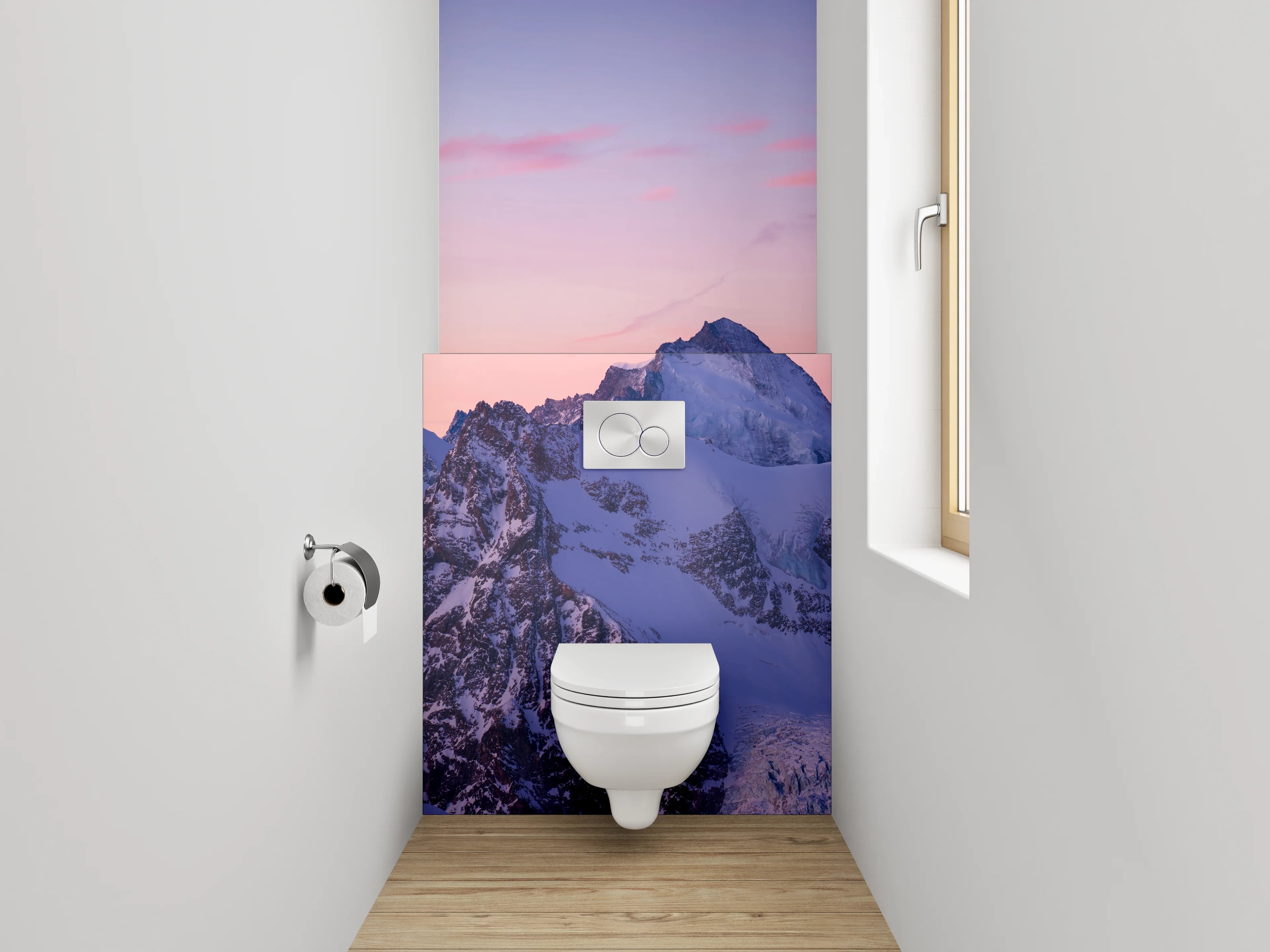 WC-Rückwand - Matterhorn Panorama Sonnenuntergang Berge
