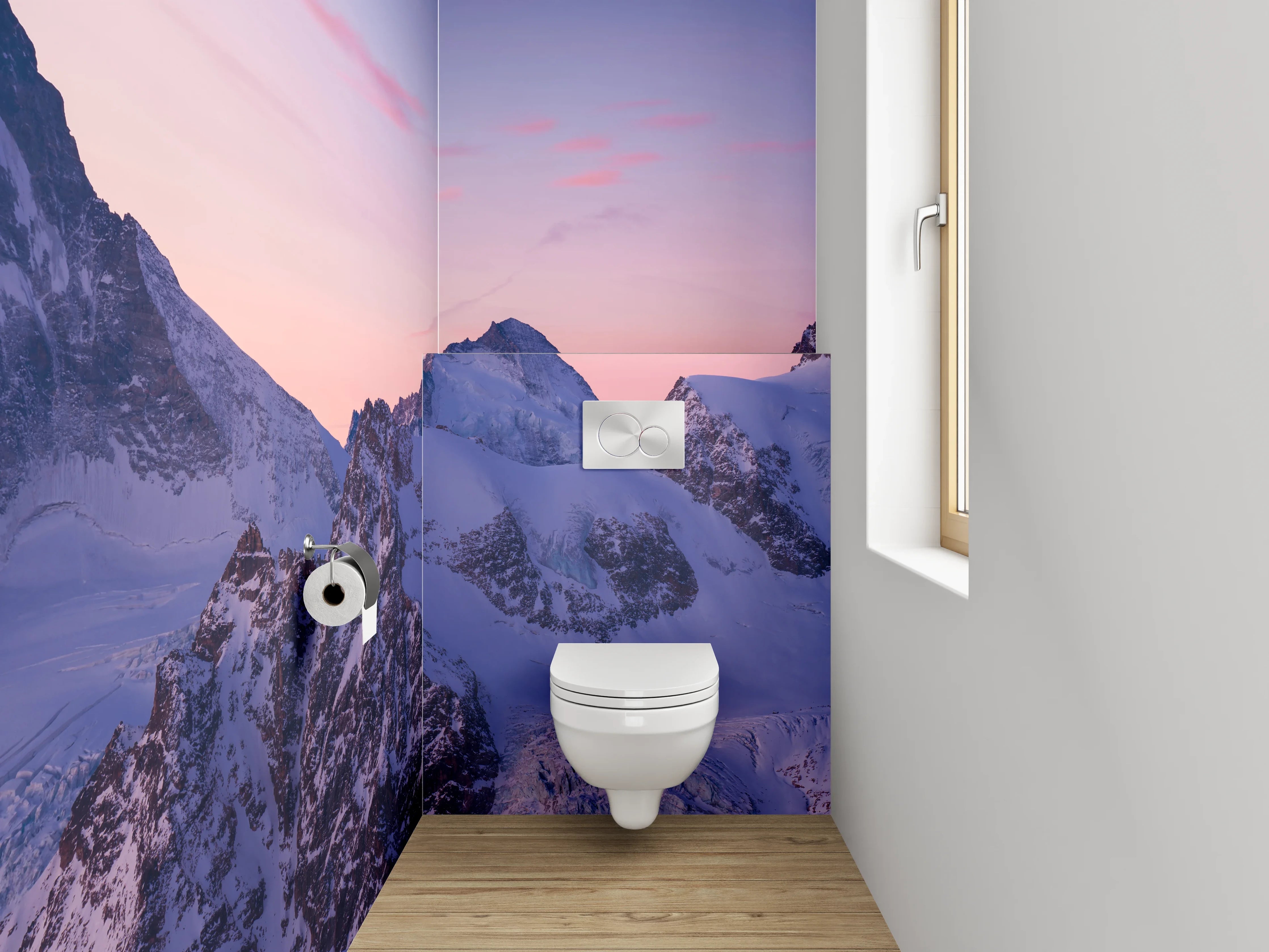 WC-Rückwand - Matterhorn Panorama Sonnenuntergang Berge