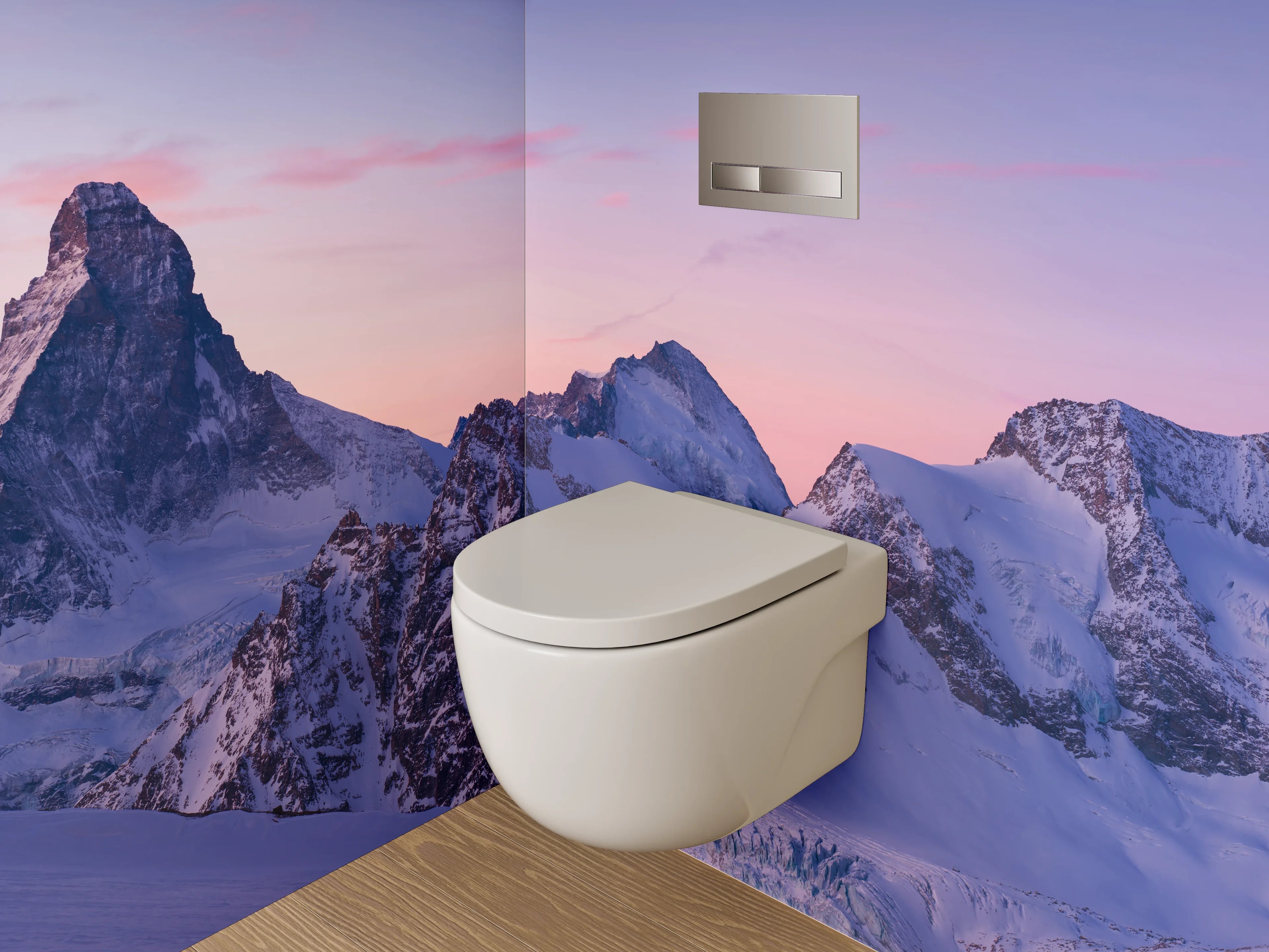 WC-Rückwand - Matterhorn Panorama Sonnenuntergang Berge
