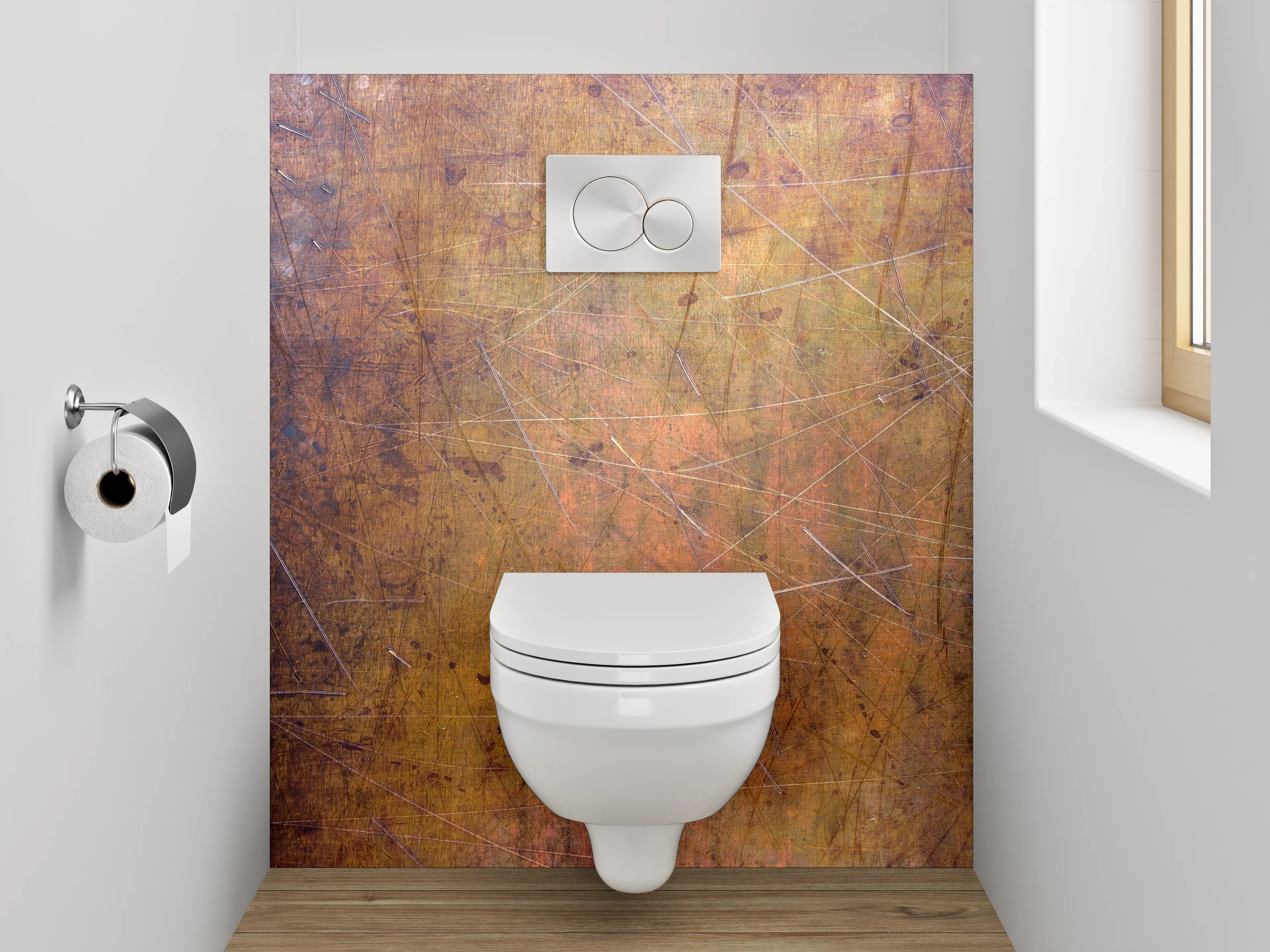 WC-Rückwand - Metall Kratzer Patina Textur