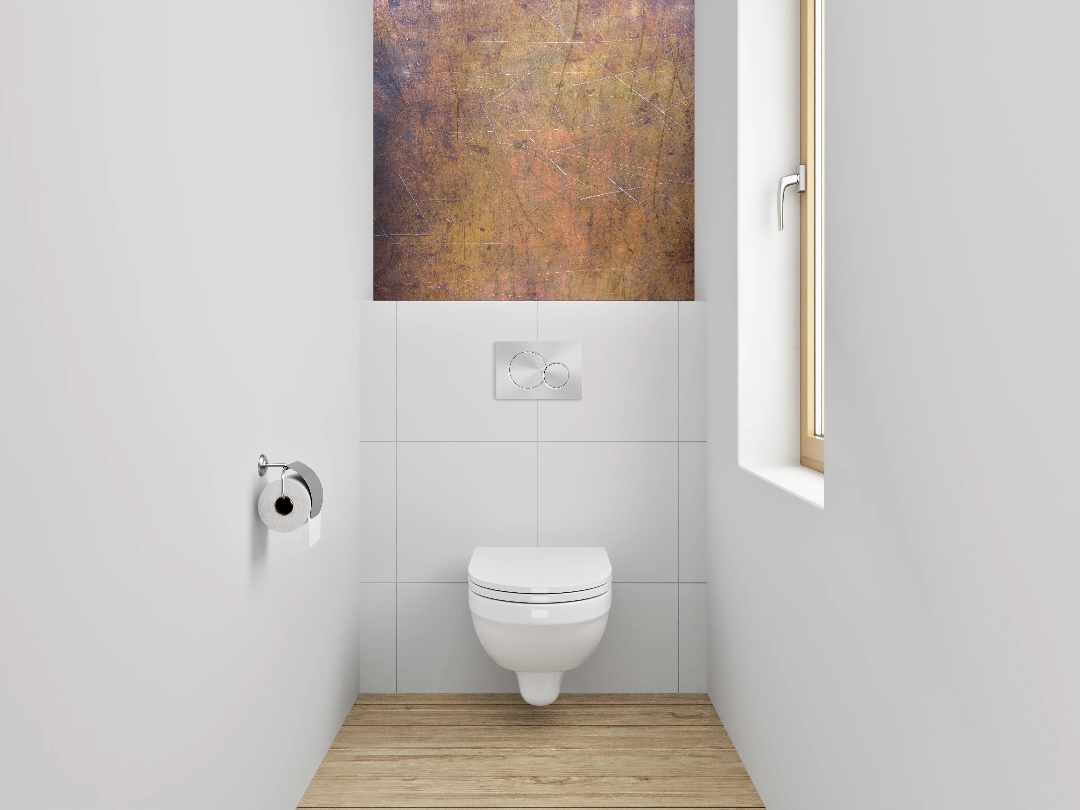 WC-Rückwand - Metall Kratzer Patina Textur