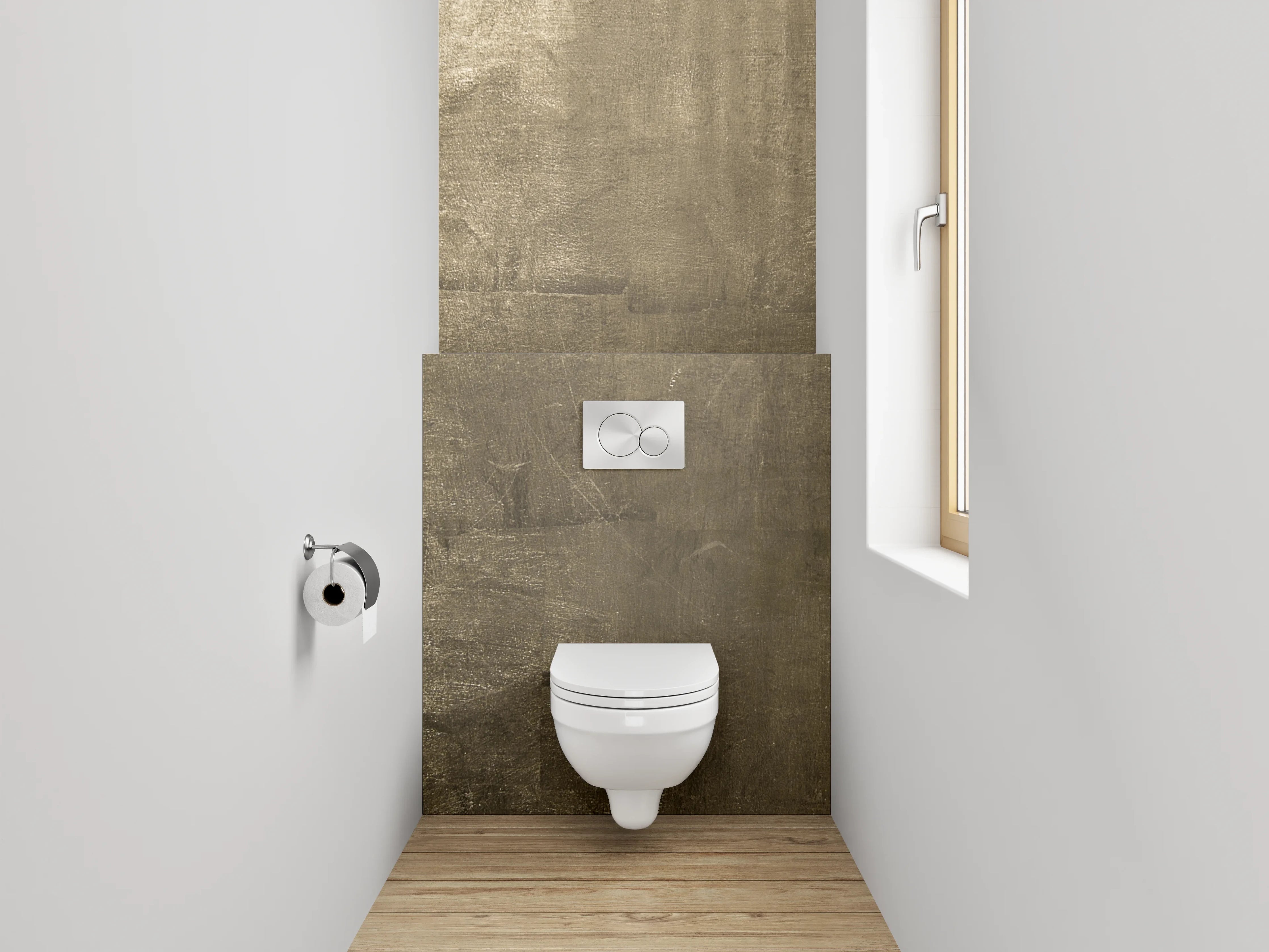 WC-Rückwand - Metallisch goldene Struktur-Optik