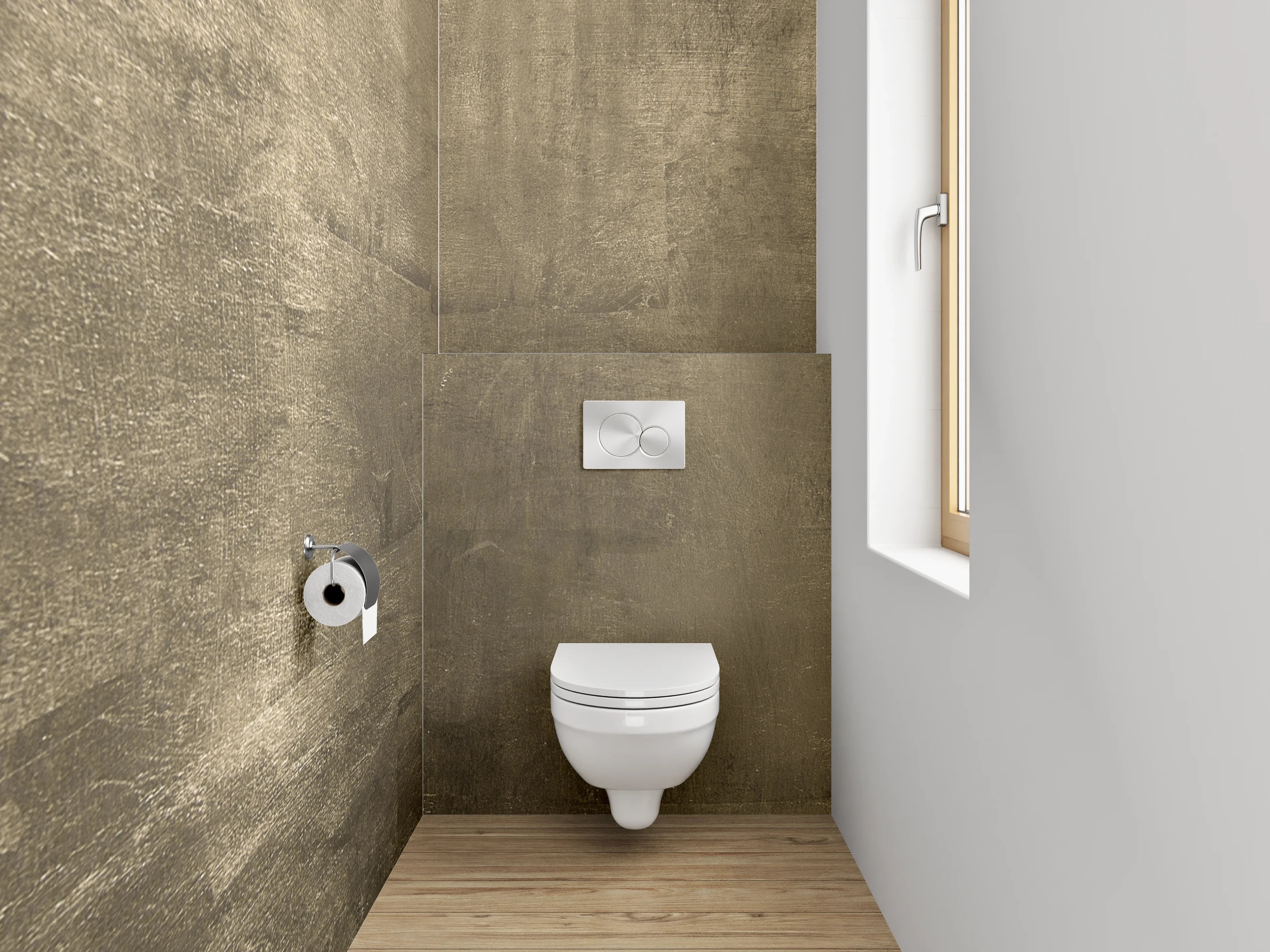 WC-Rückwand - Metallisch goldene Struktur-Optik