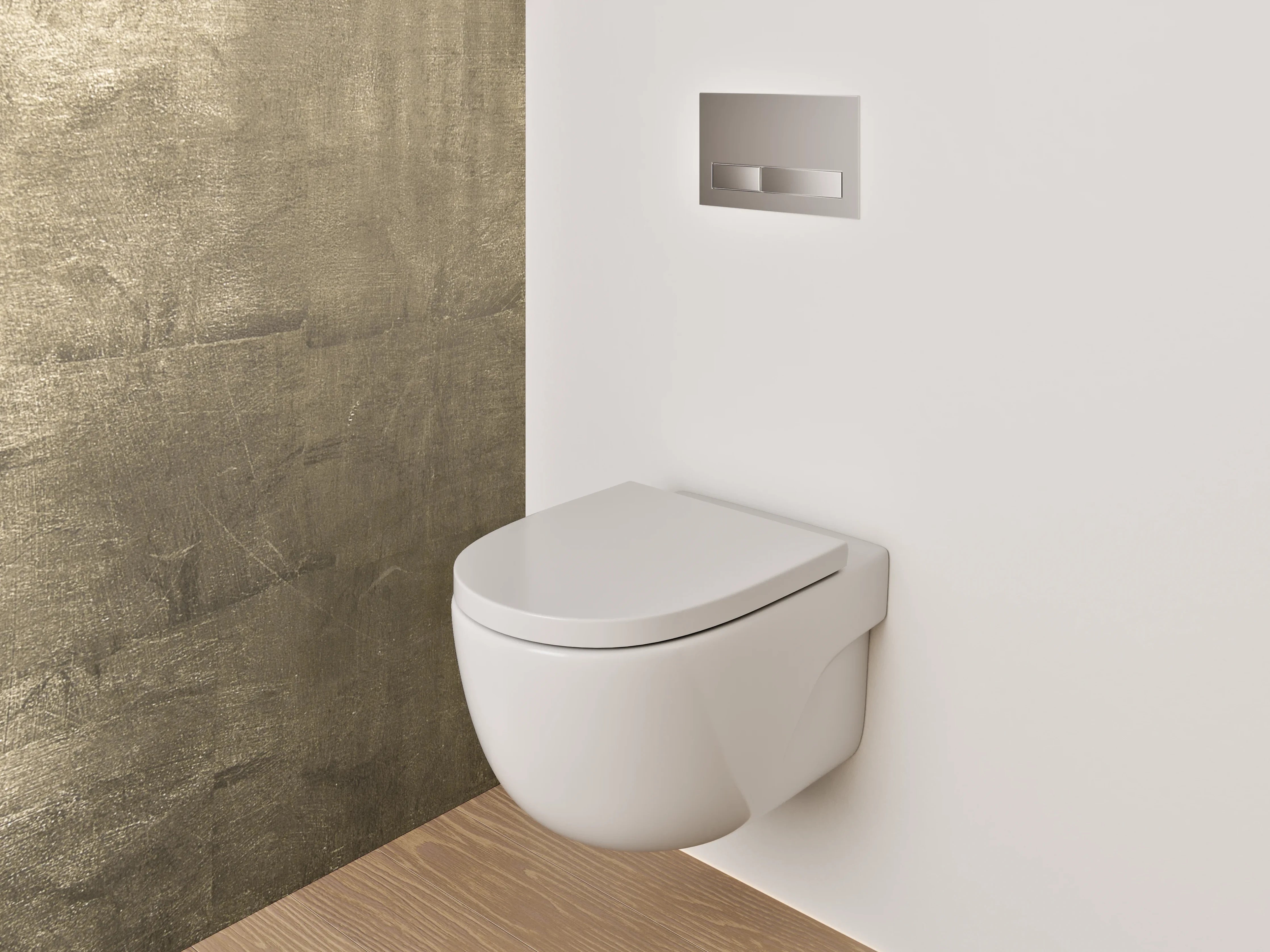 WC-Rückwand - Metallisch goldene Struktur-Optik