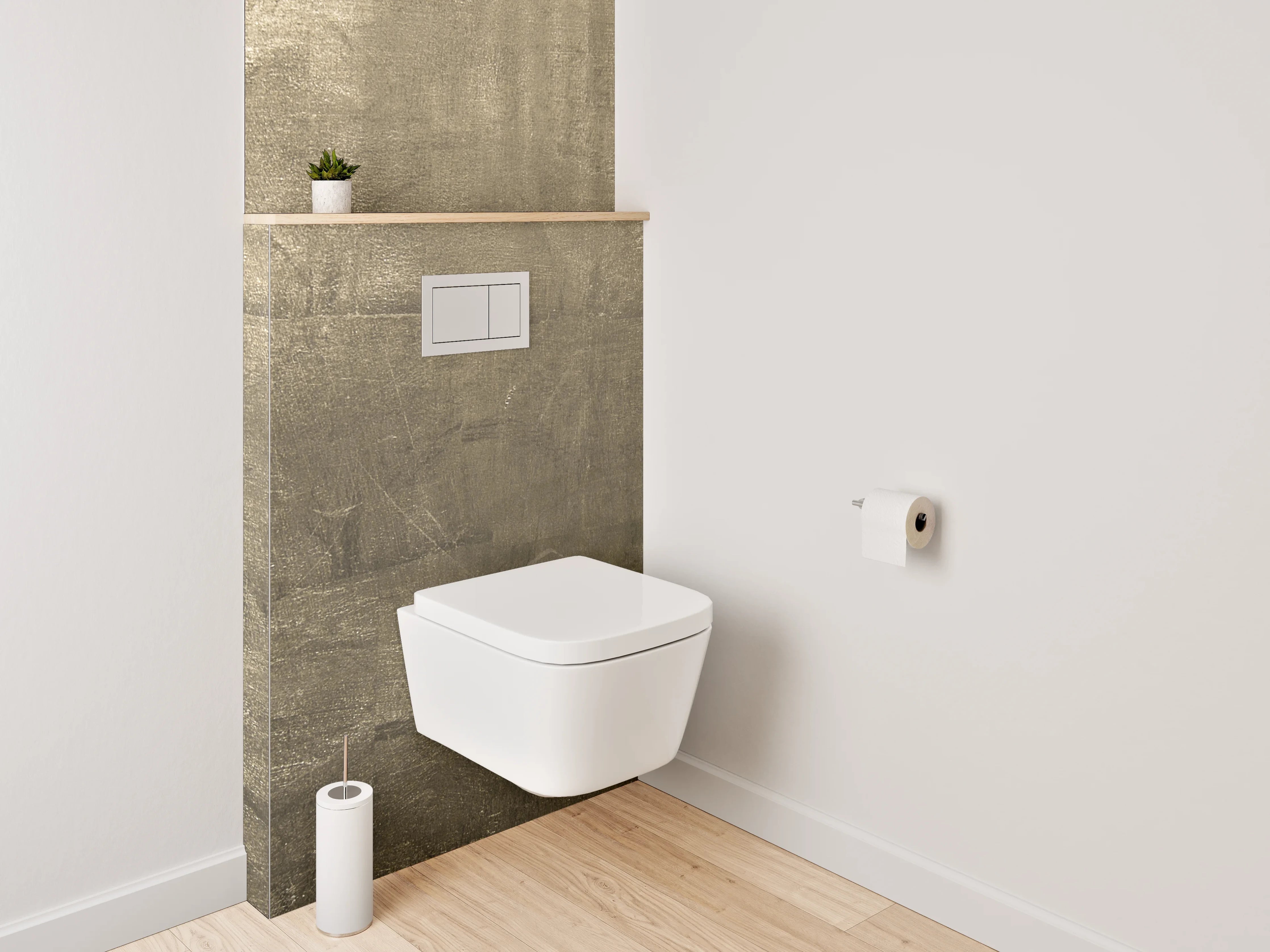 WC-Rückwand - Metallisch goldene Struktur-Optik