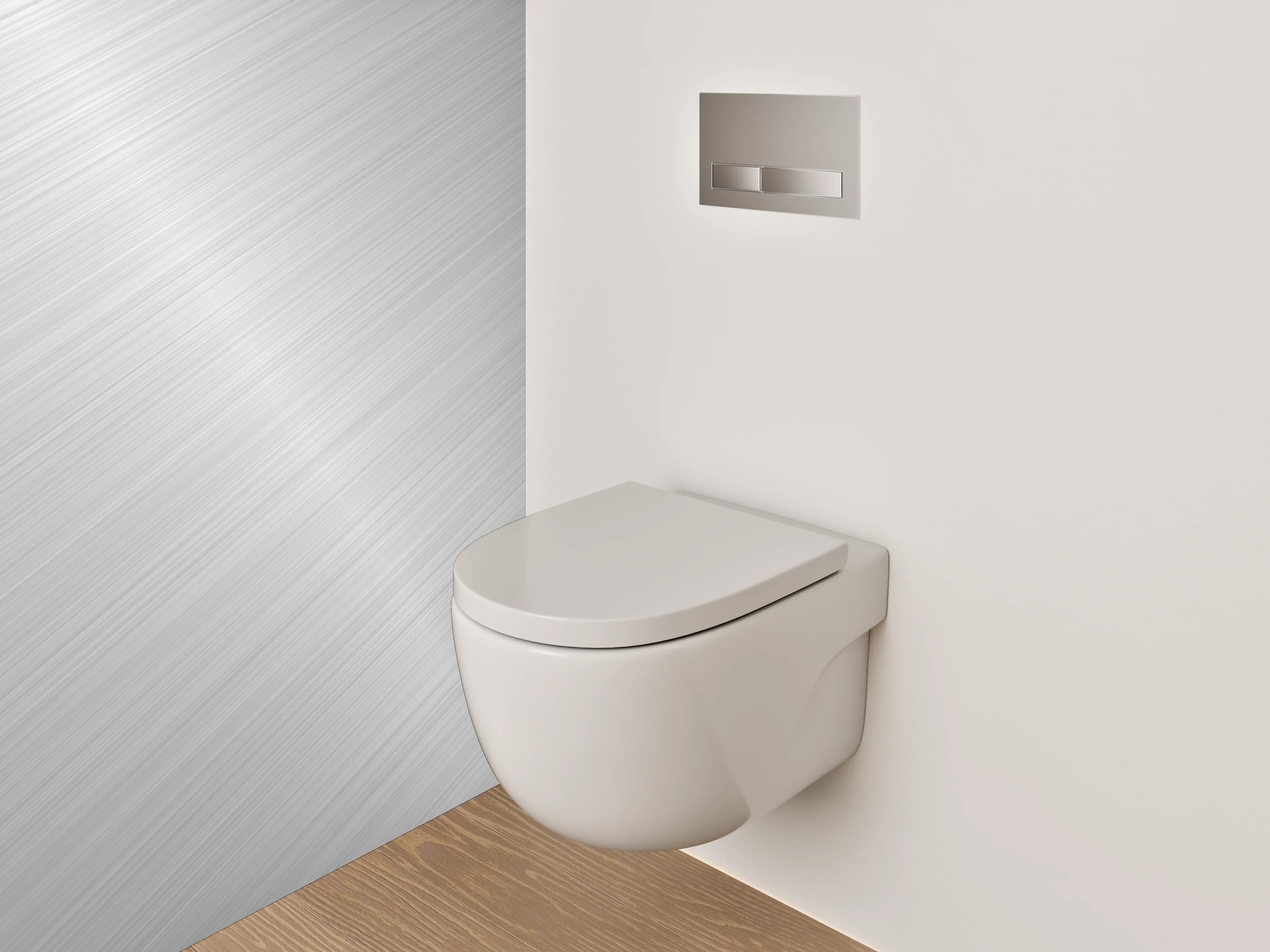 WC-Rückwand - Metallische Struktur Silber glänzend