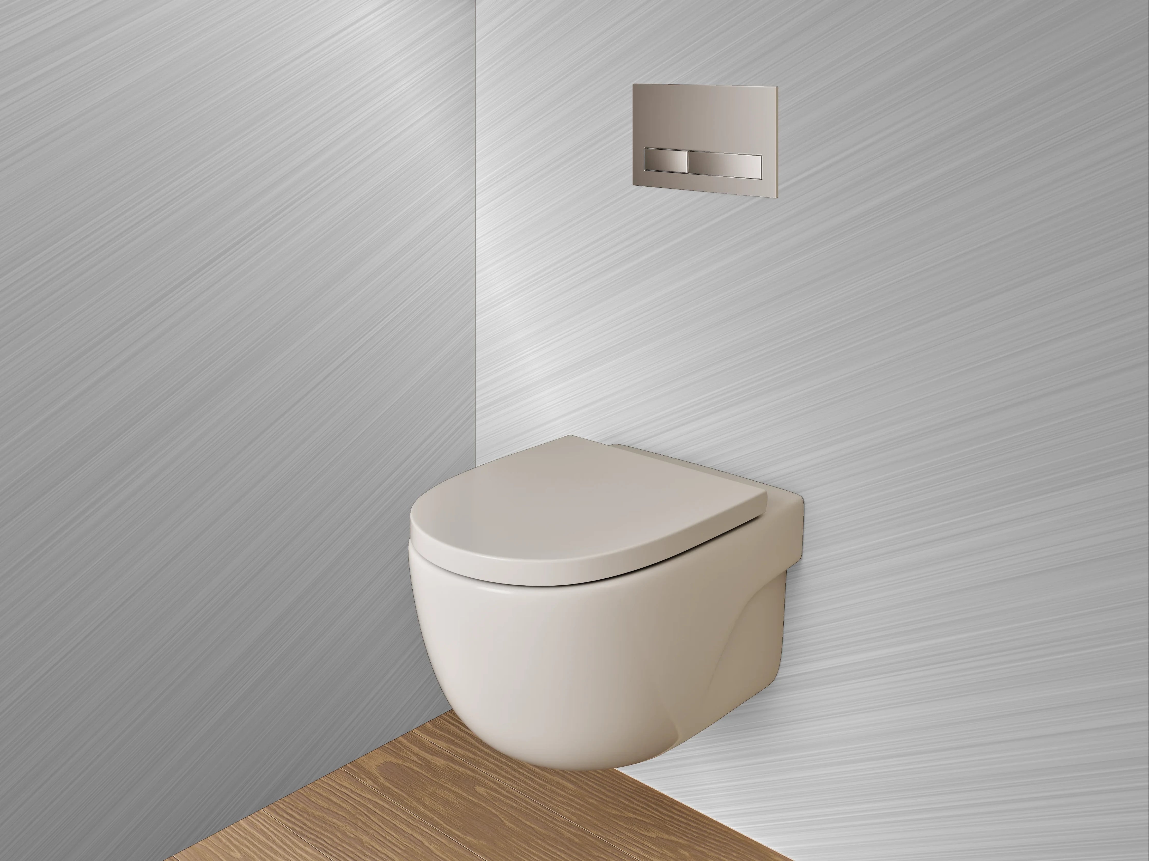 WC-Rückwand - Metallische Struktur Silber glänzend