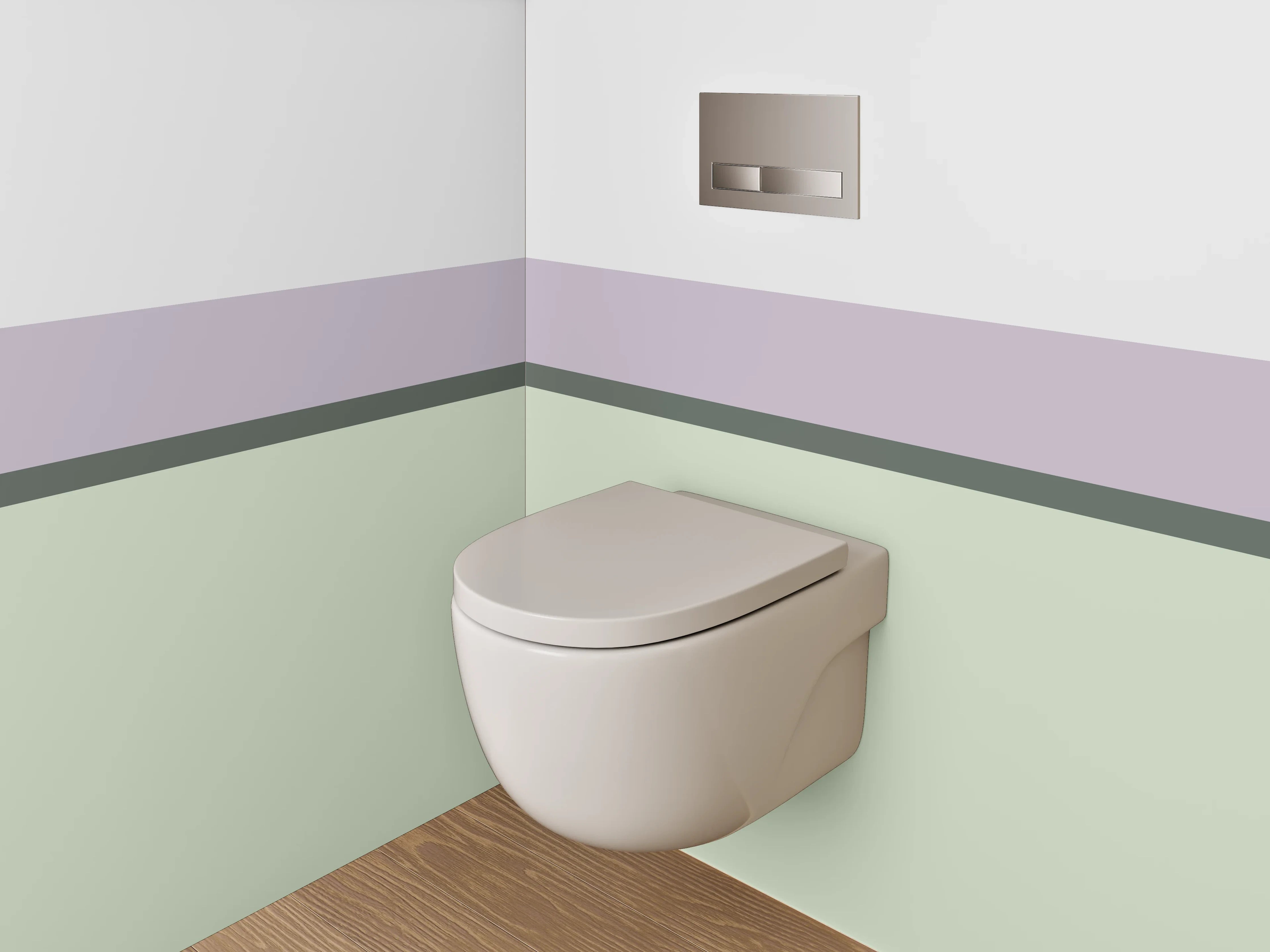 WC-Rückwand - Minimalistische Streifen in Weiß und Pastell