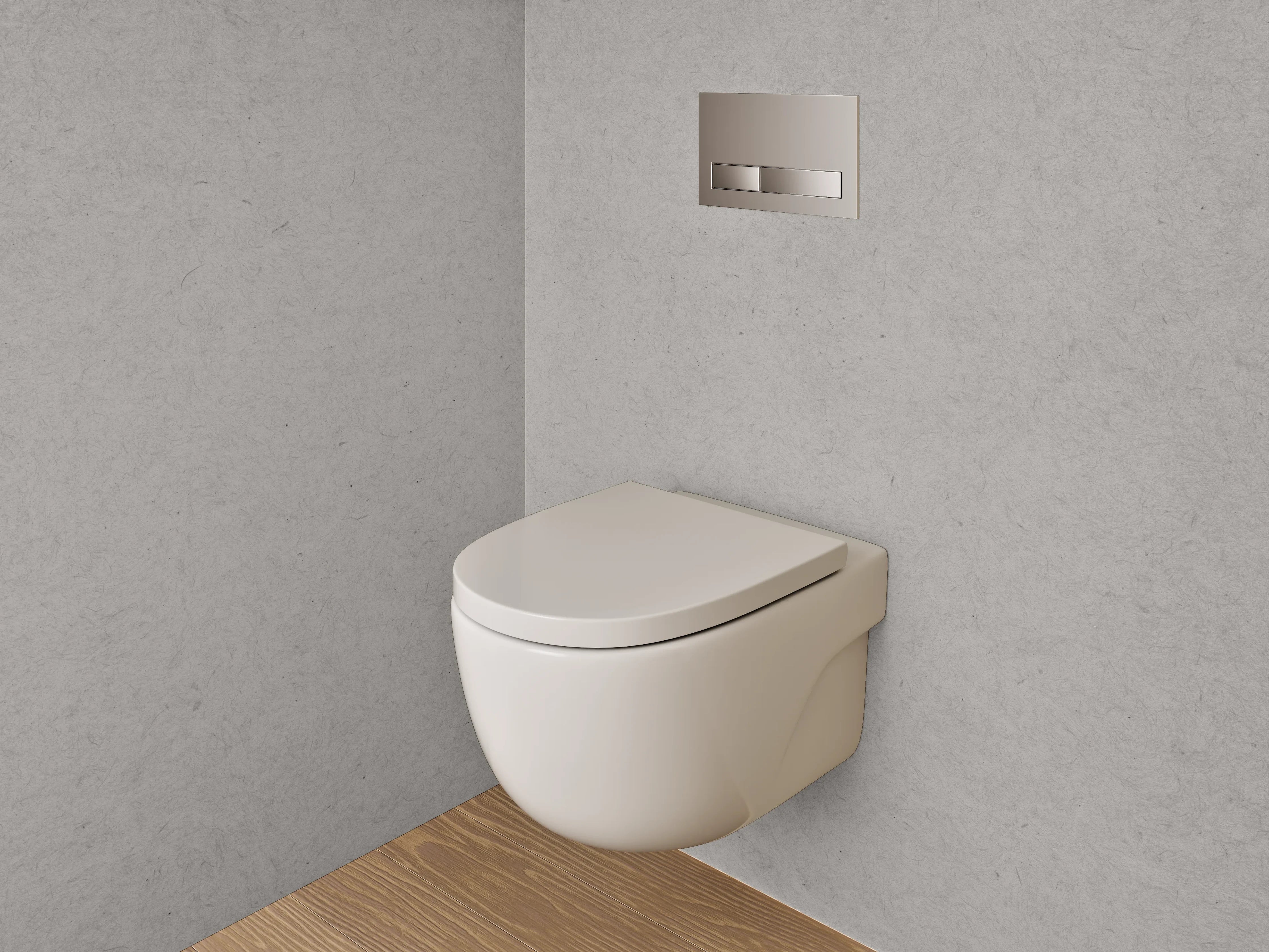 WC-Rückwand - Minimalistische weiße Struktur, dezent grau