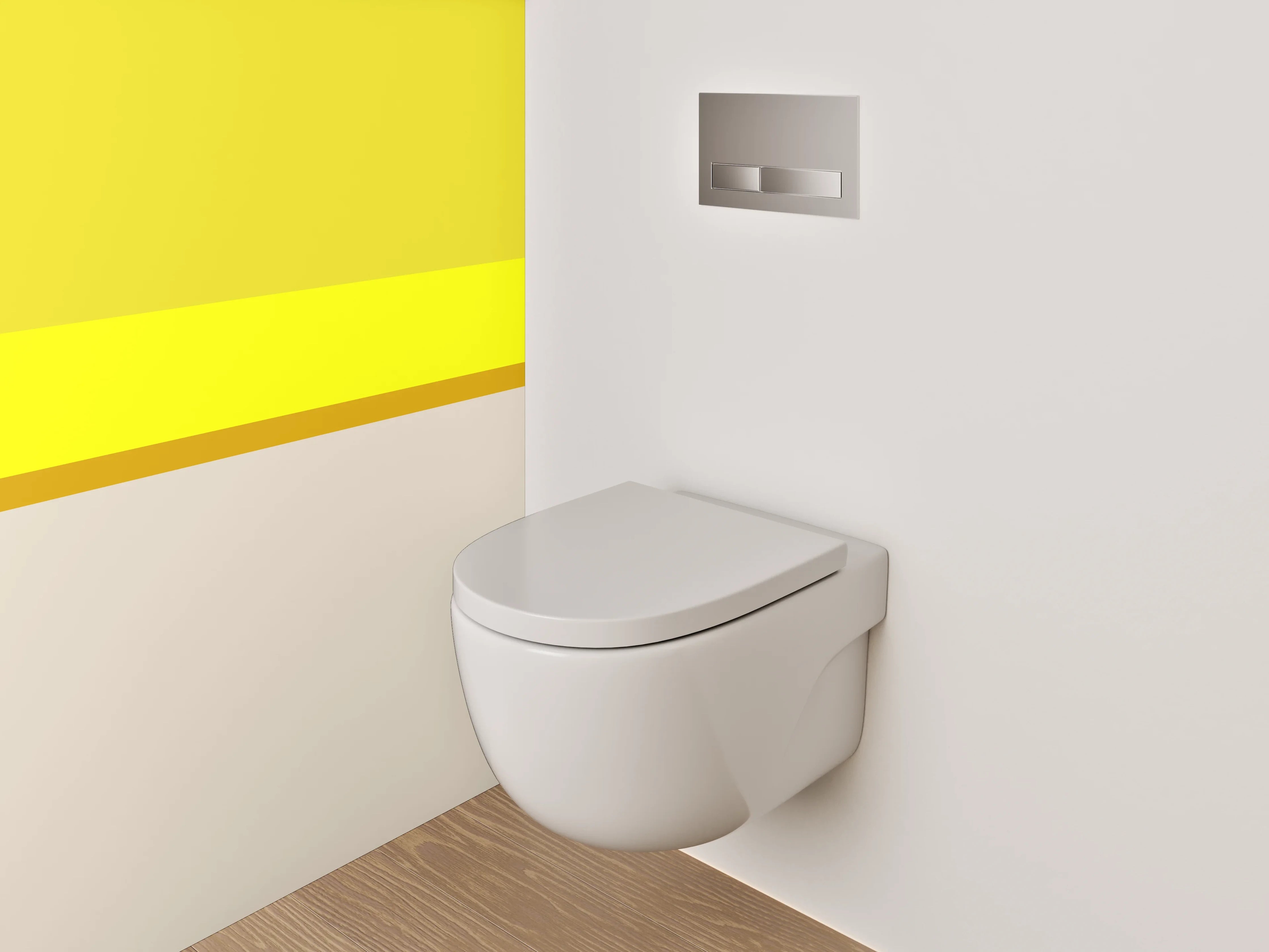 WC-Rückwand - Minimalistisches Farbbalken-Motiv Gelb Beige