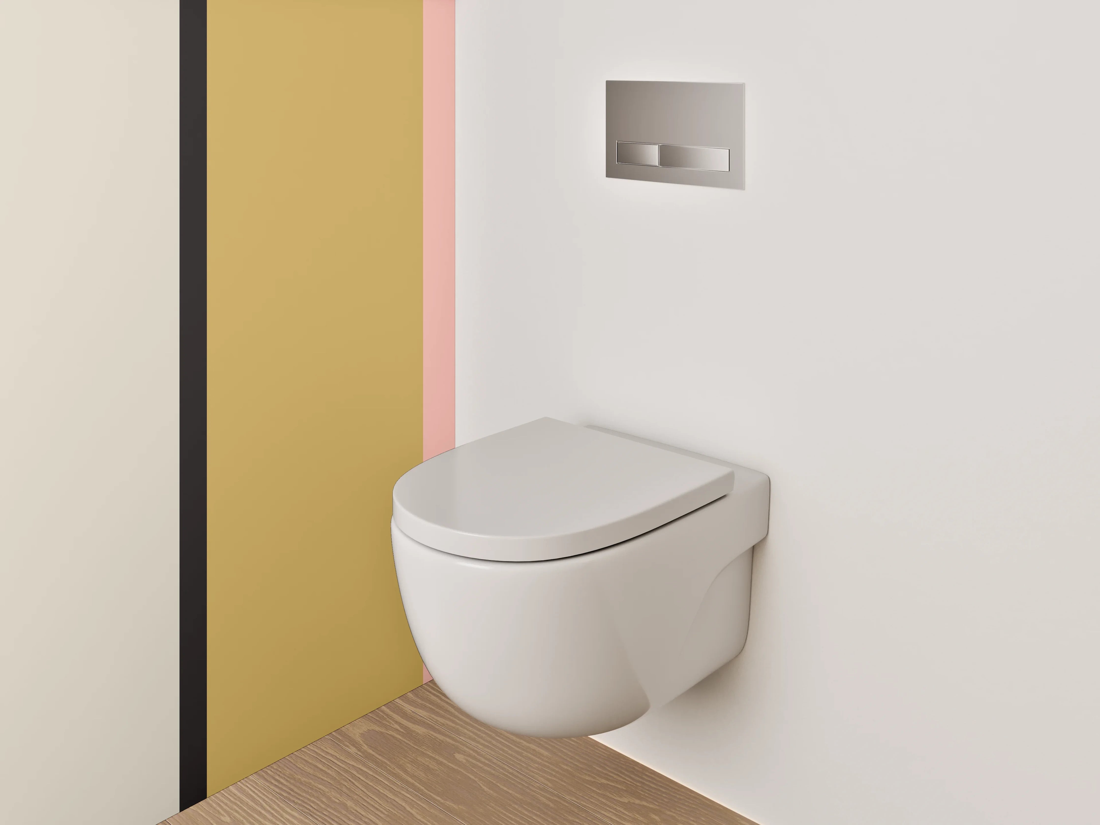 WC-Rückwand - Minimalistisches Farbfeld-Design Pastell