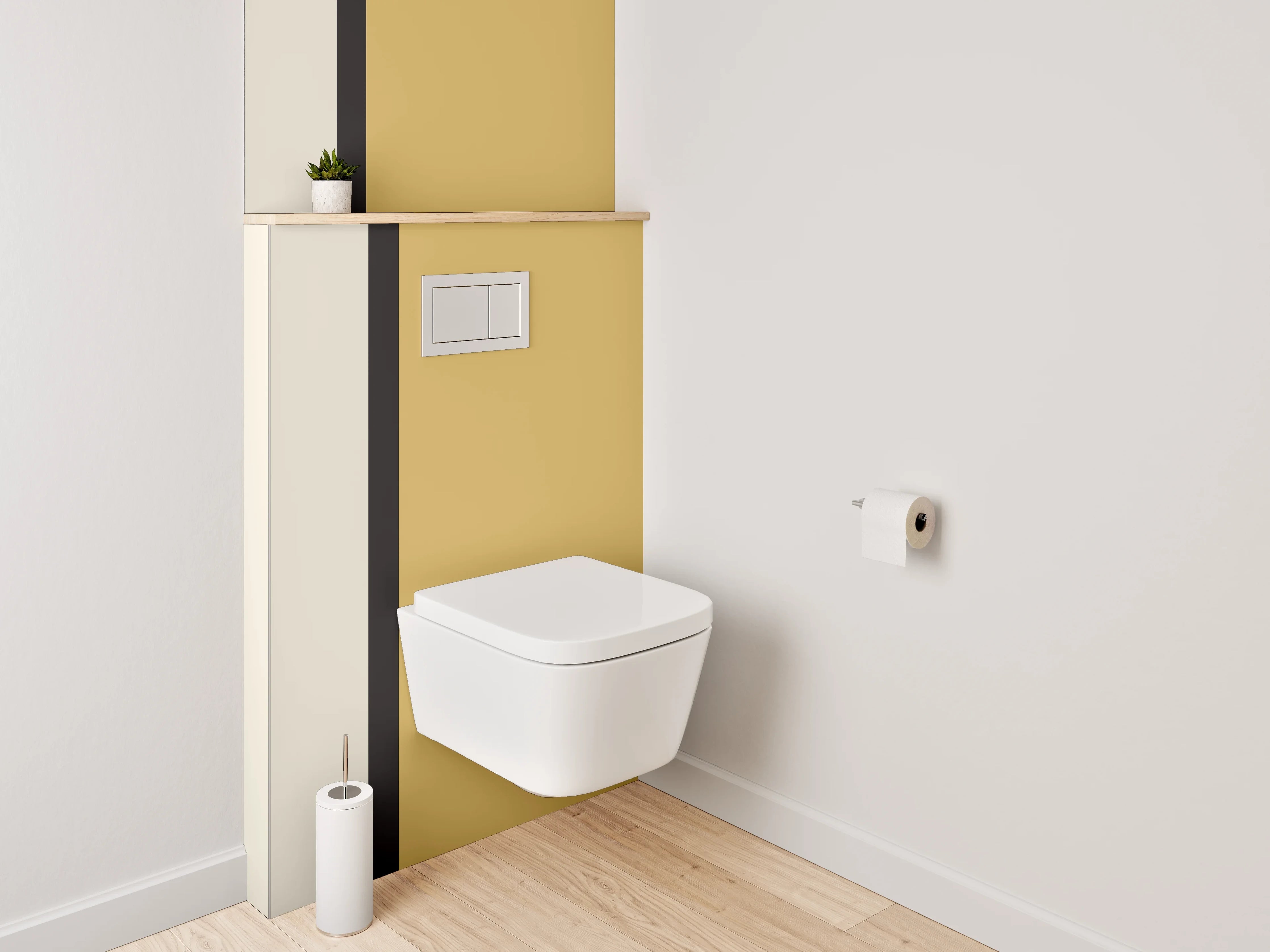 WC-Rückwand - Minimalistisches Farbfeld-Design Pastell