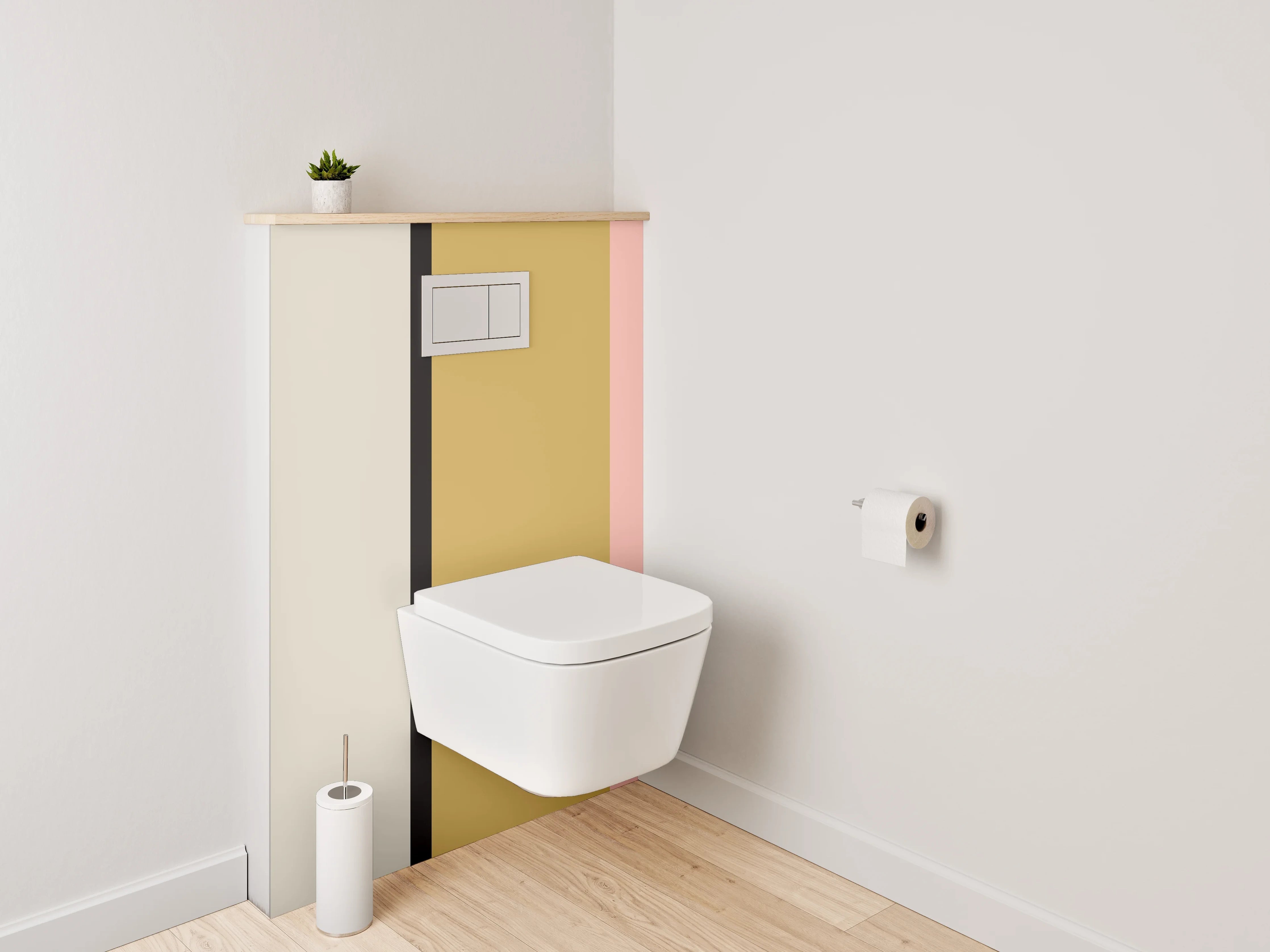 WC-Rückwand - Minimalistisches Farbfeld-Design Pastell