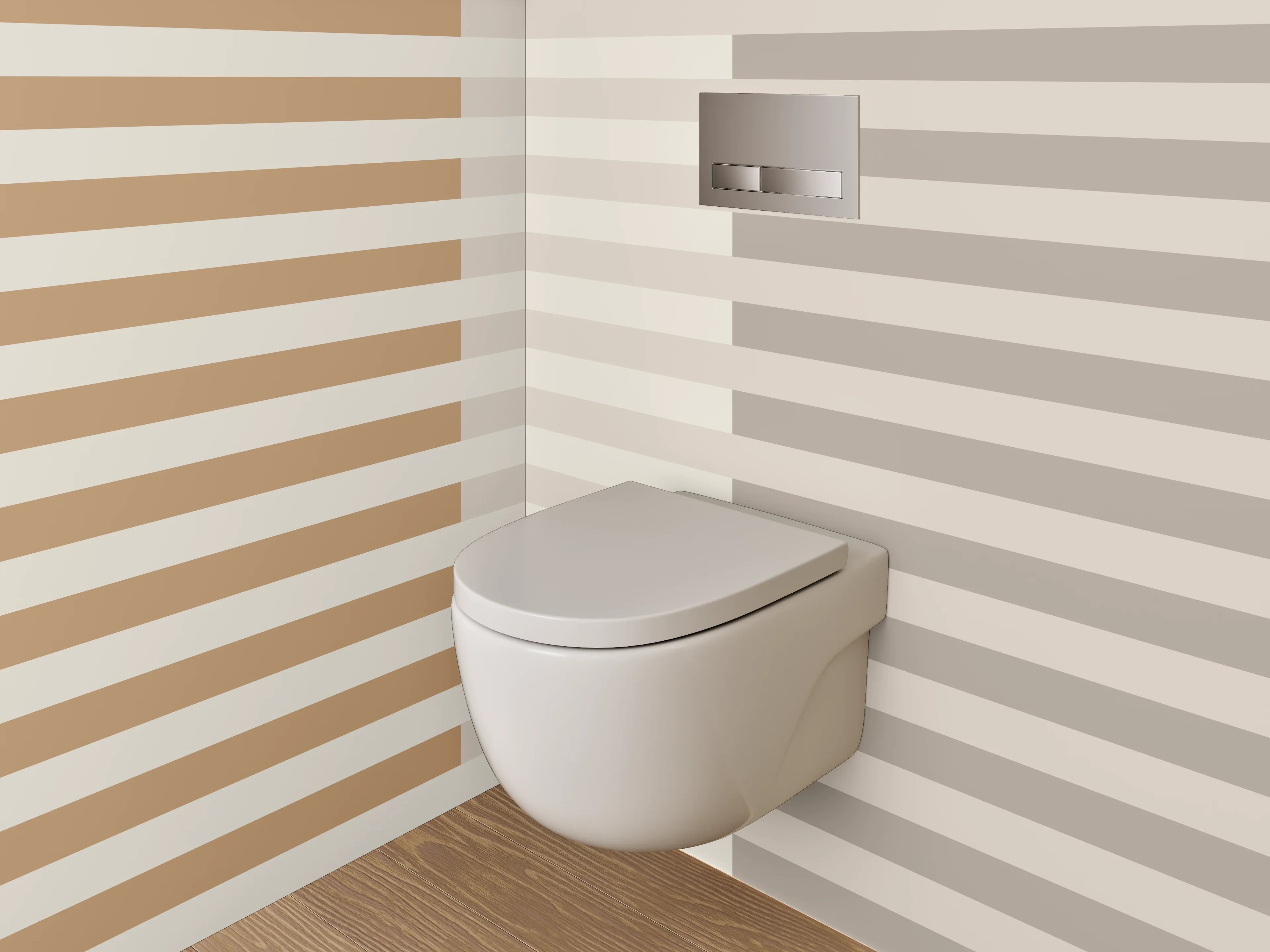 WC-Rückwand - Minimalistisches Streifenmuster Beige Grau
