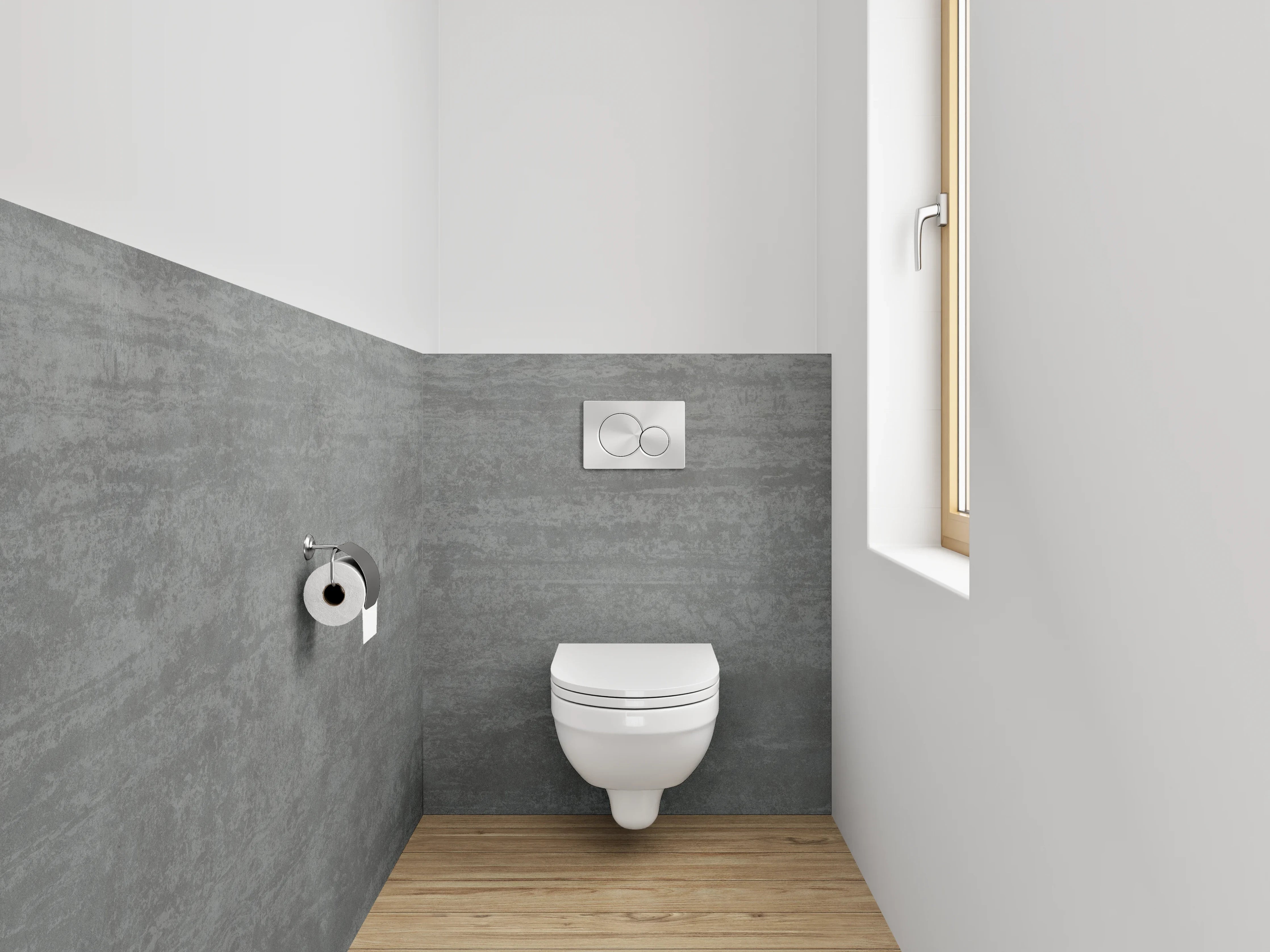 WC-Rückwand - Moderne Betonoptik Grau Fliesen