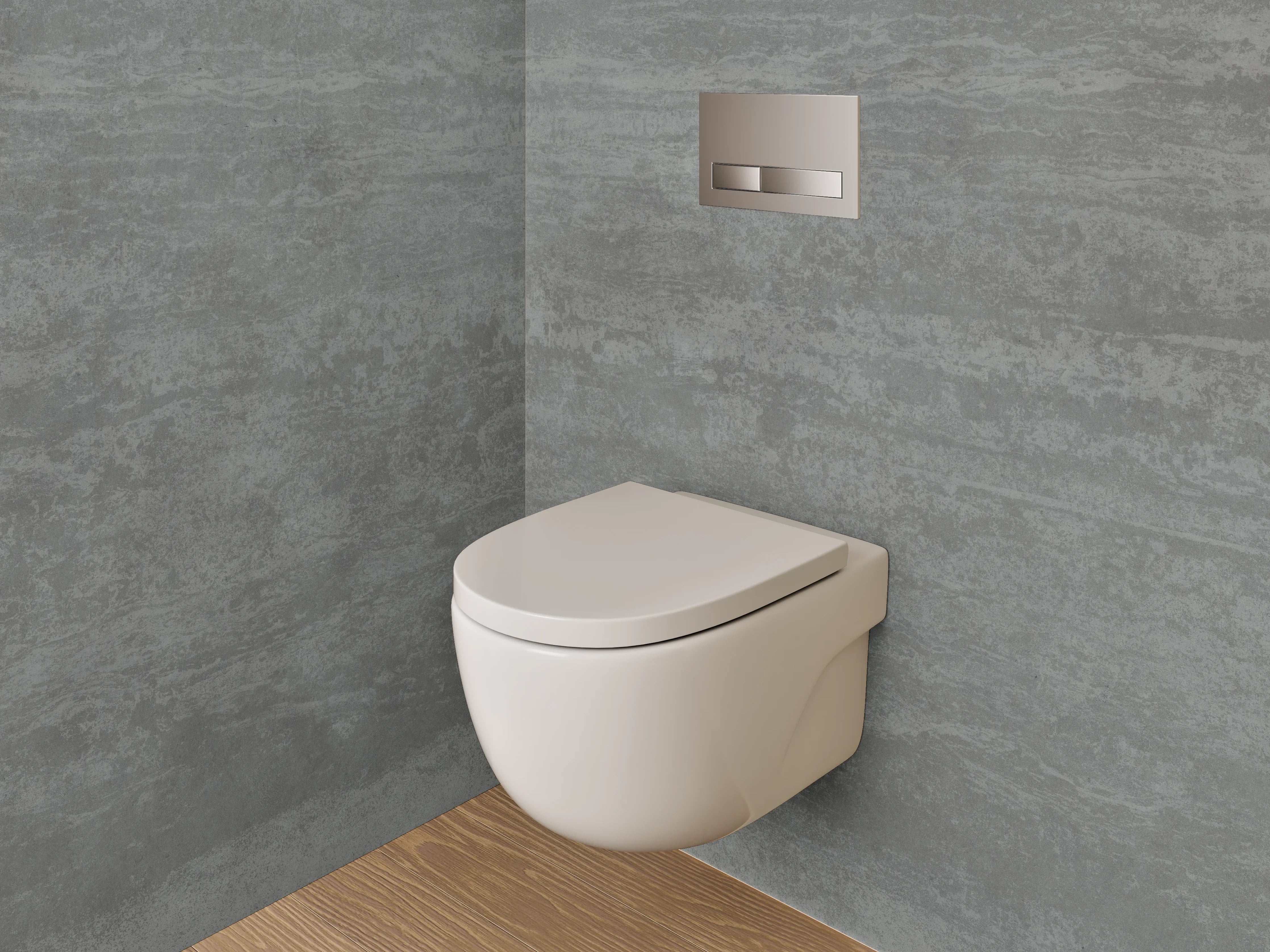 WC-Rückwand - Moderne Betonoptik Grau Fliesen