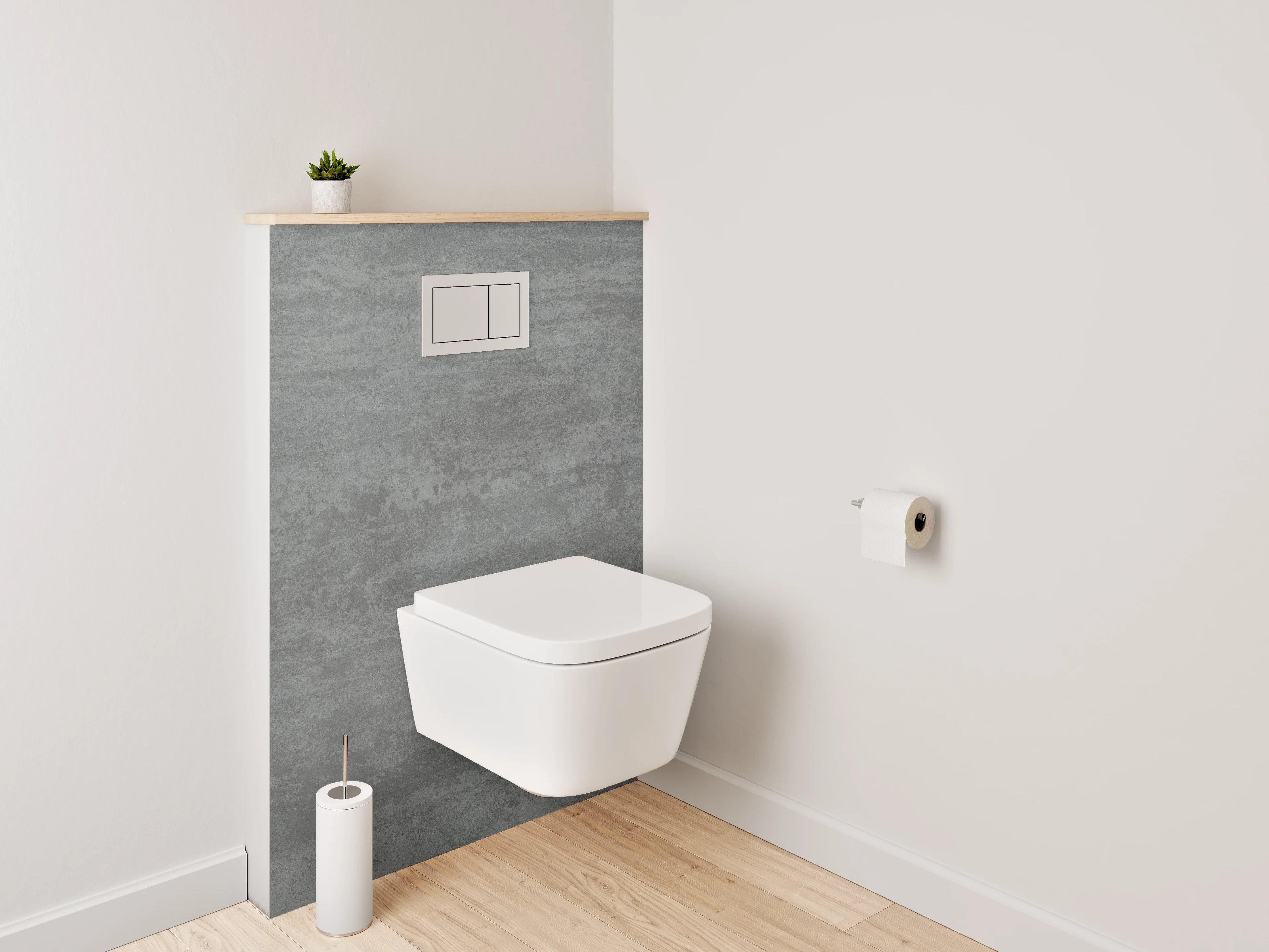 WC-Rückwand - Moderne Betonoptik Grau Fliesen