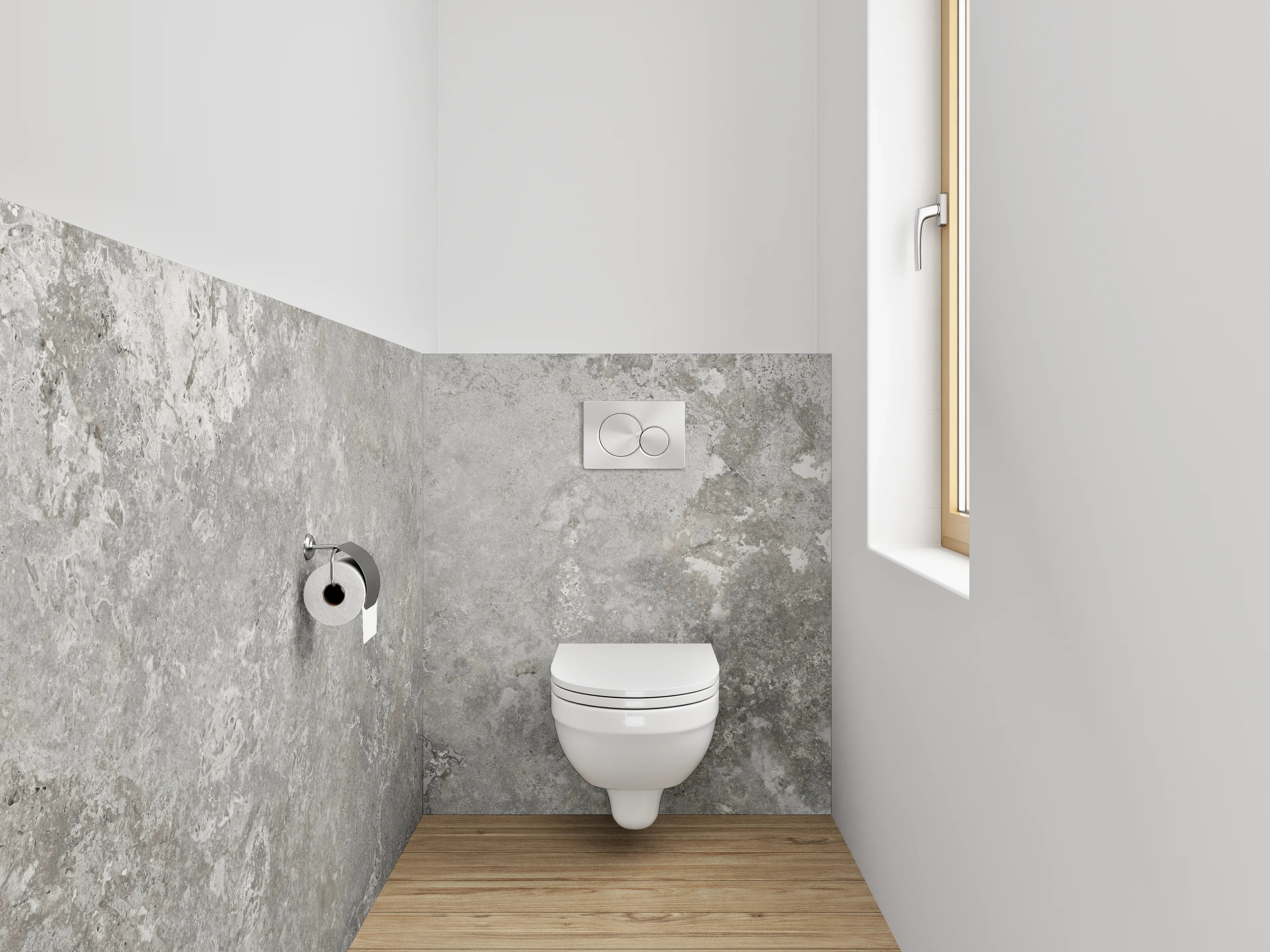 WC-Rückwand - Moderne Betonoptik Grau Wandverkleidung