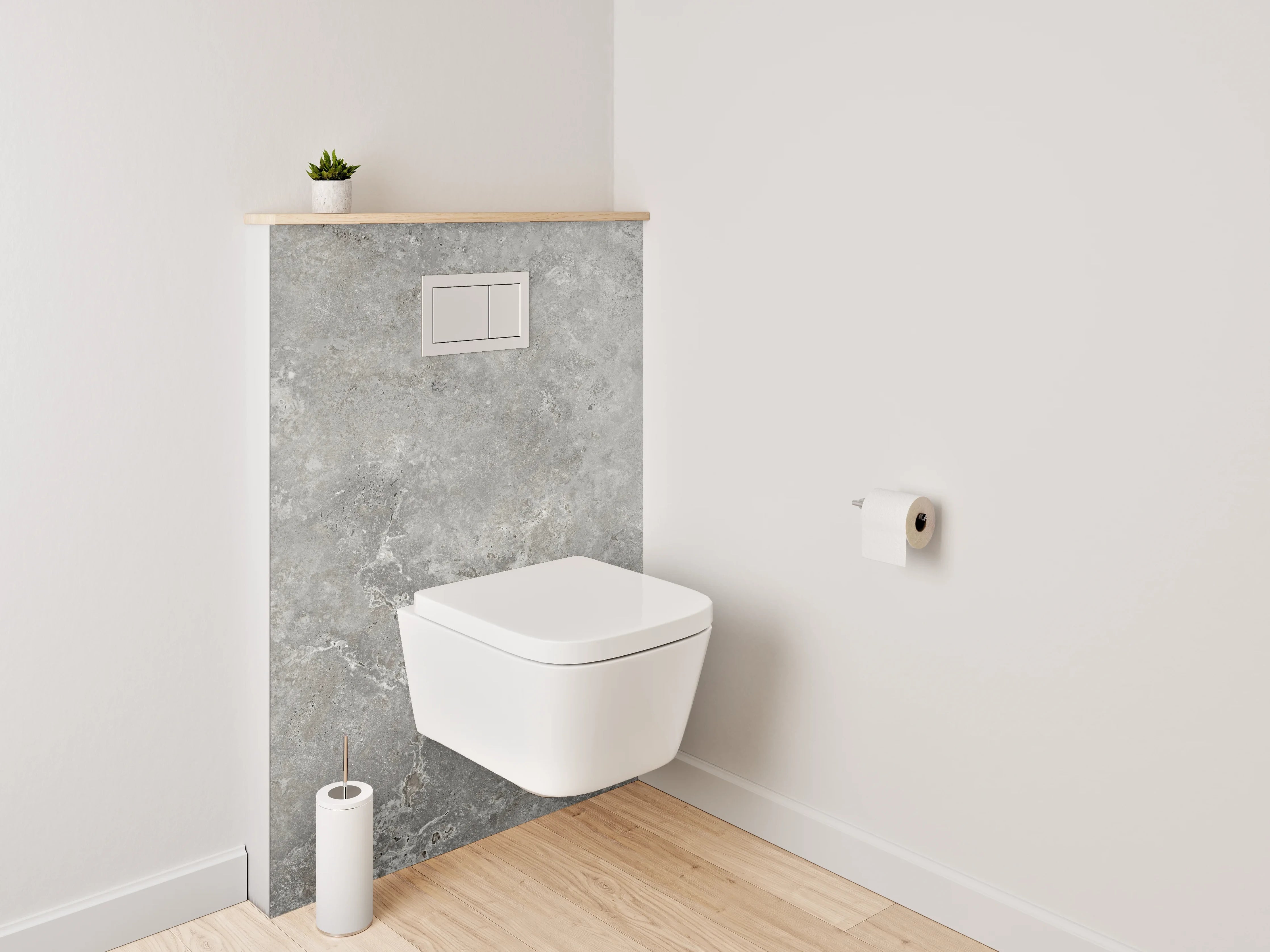 WC-Rückwand - Moderne Betonoptik Grau Wandverkleidung
