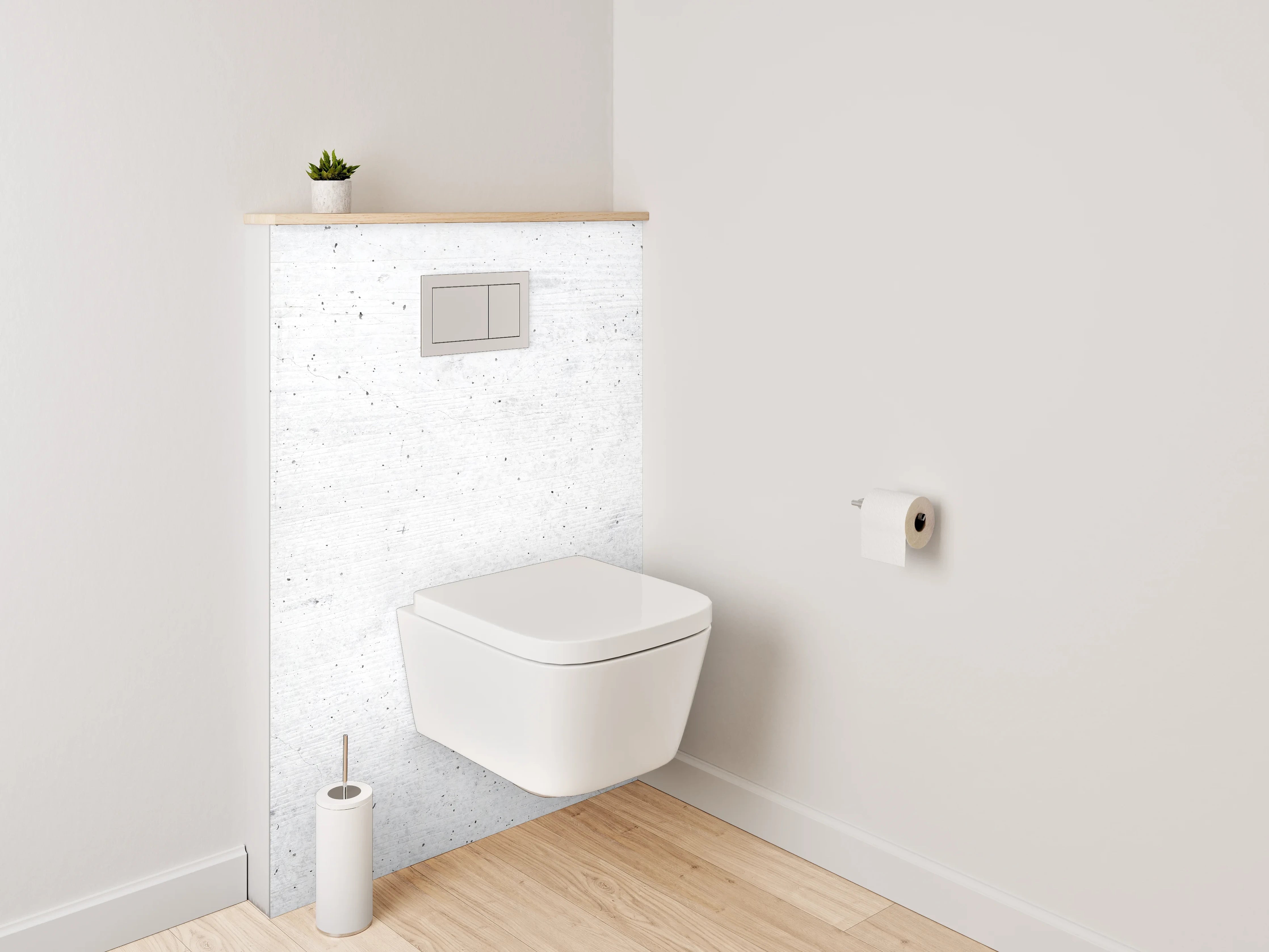 WC-Rückwand - Moderne Betonoptik Weiß Grau