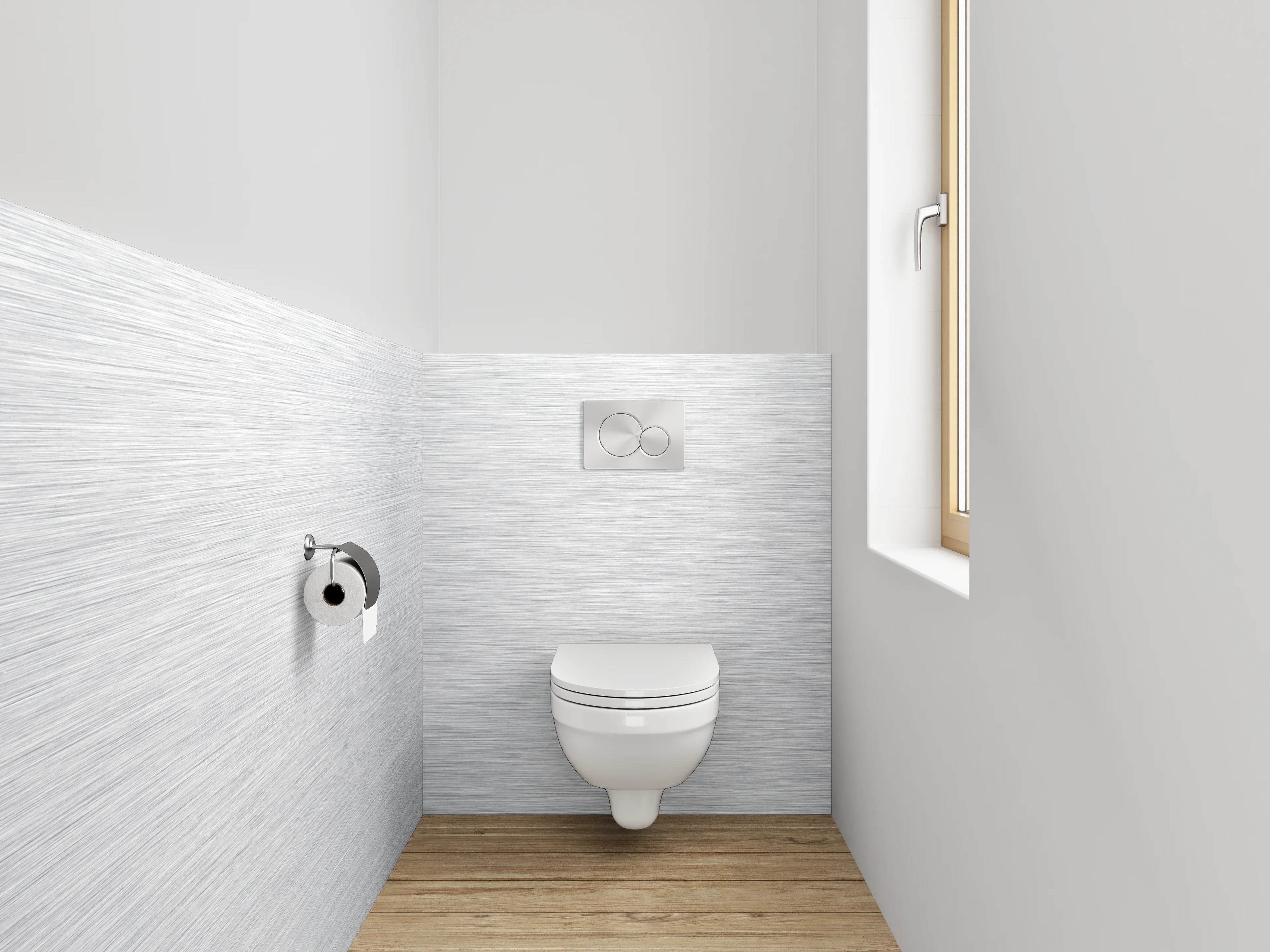 WC-Rückwand - Moderne Edelstahl-Oberfläche