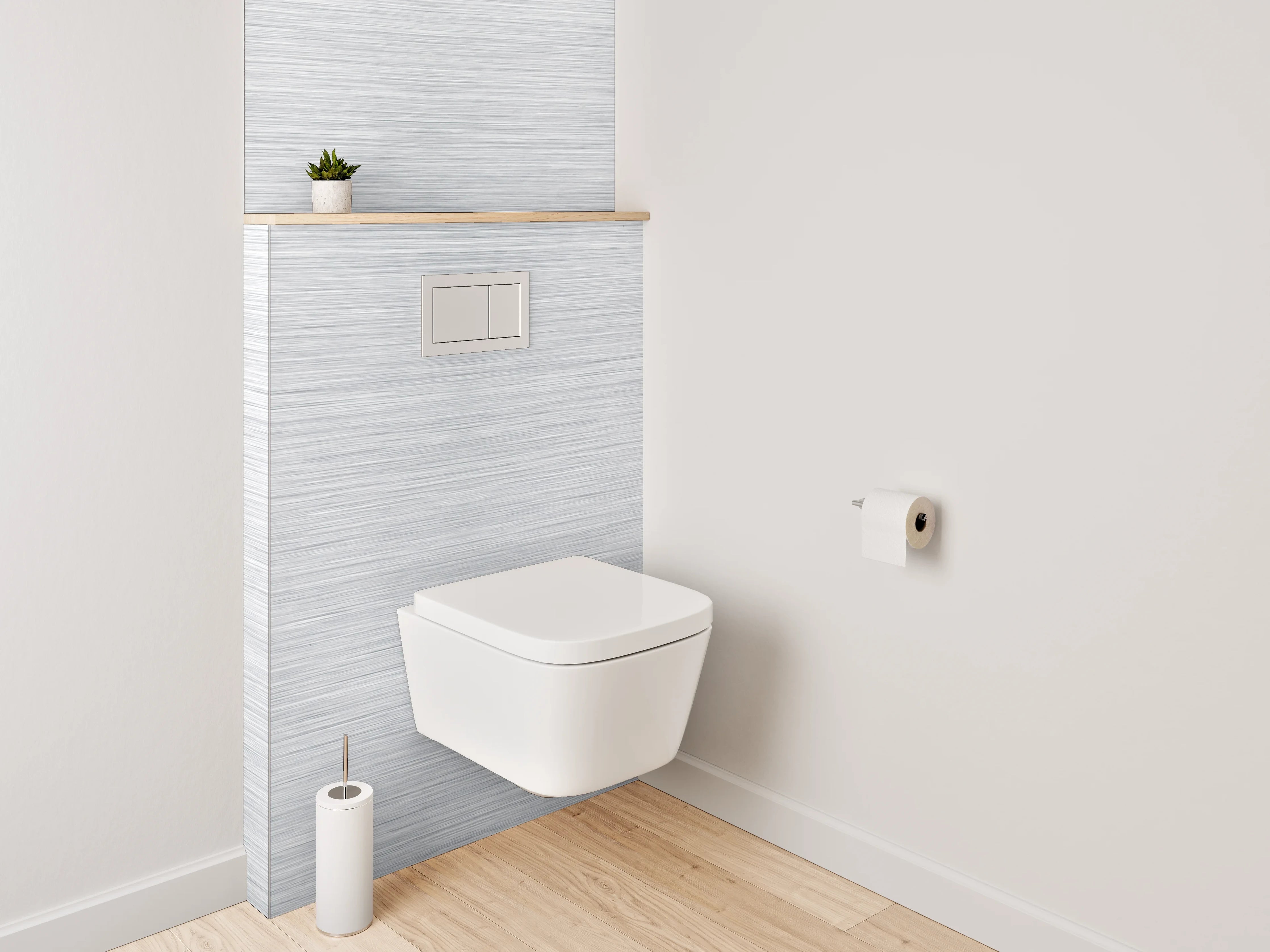 WC-Rückwand - Moderne Edelstahl-Oberfläche