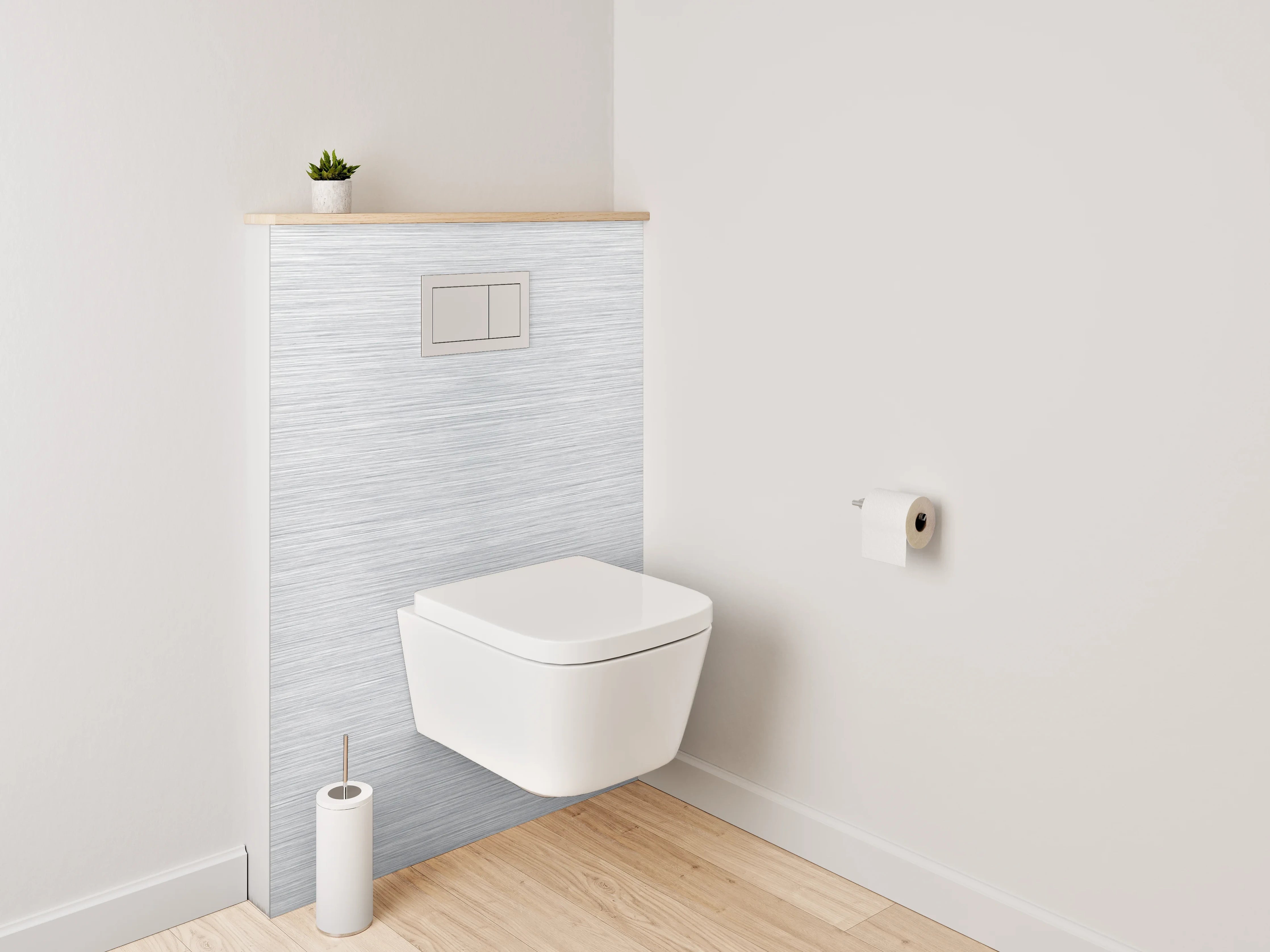 WC-Rückwand - Moderne Edelstahl-Oberfläche