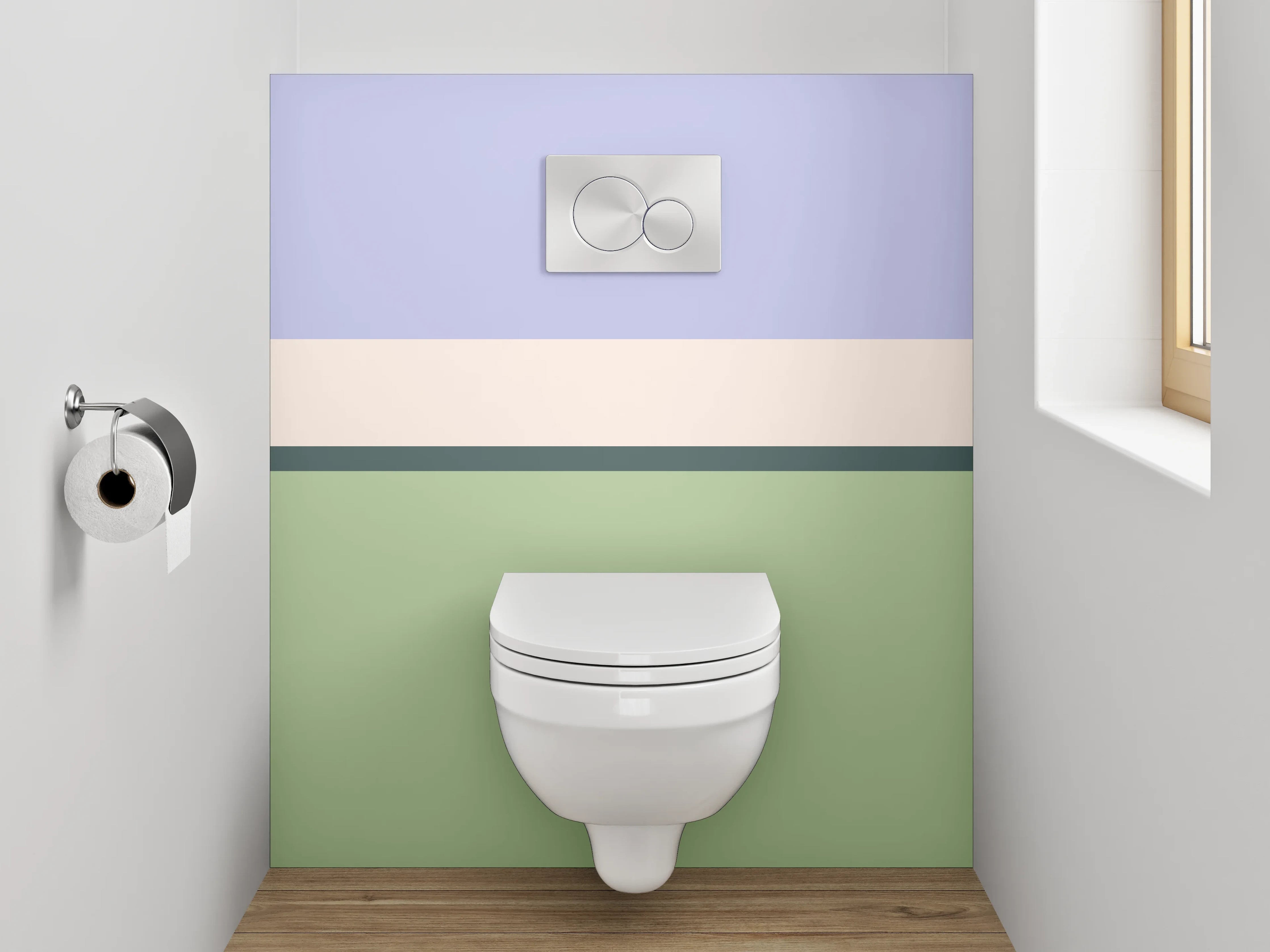 WC-Rückwand - Moderne Farbflächen Abstrakt Pastell