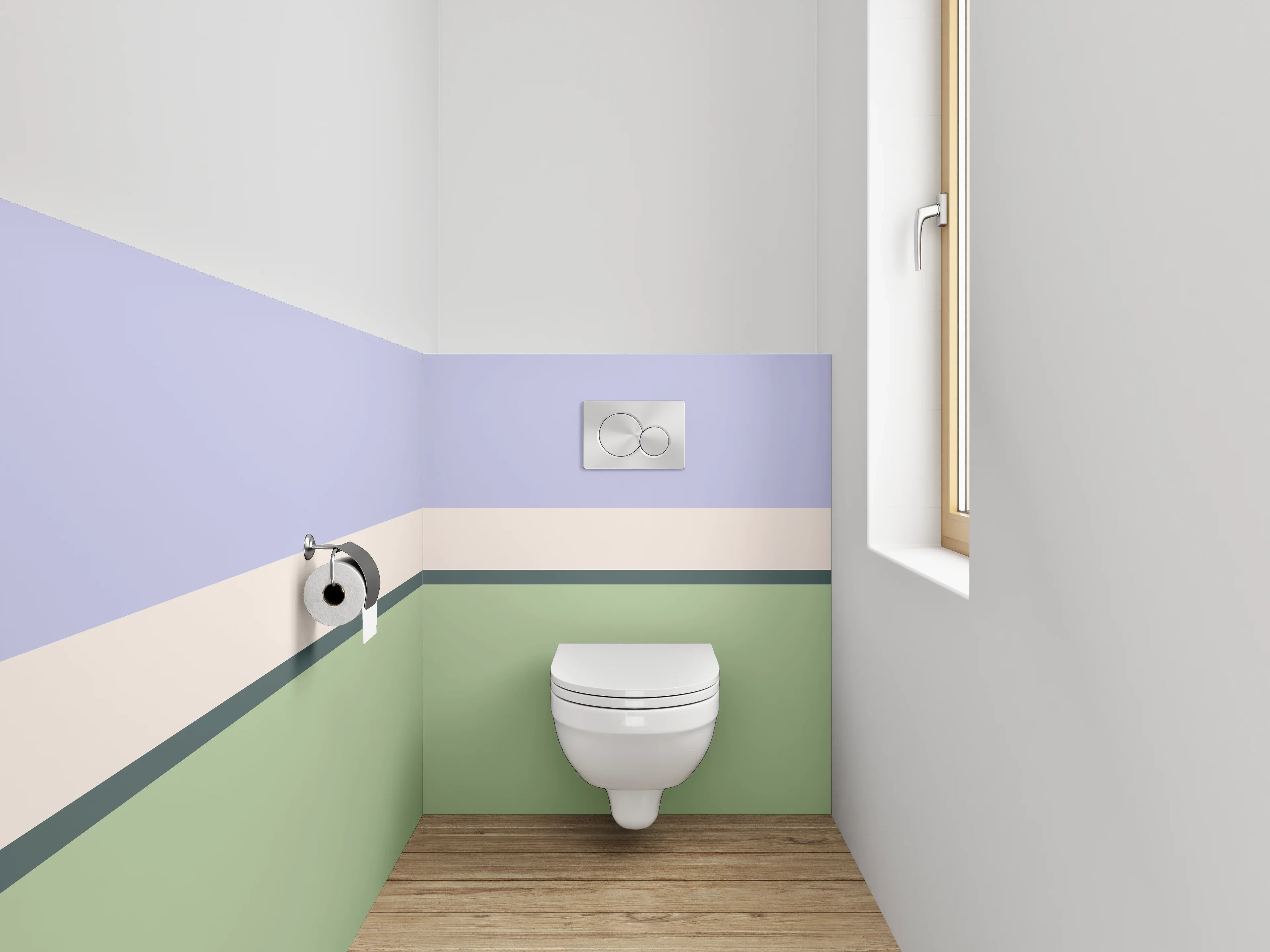 WC-Rückwand - Moderne Farbflächen Abstrakt Pastell