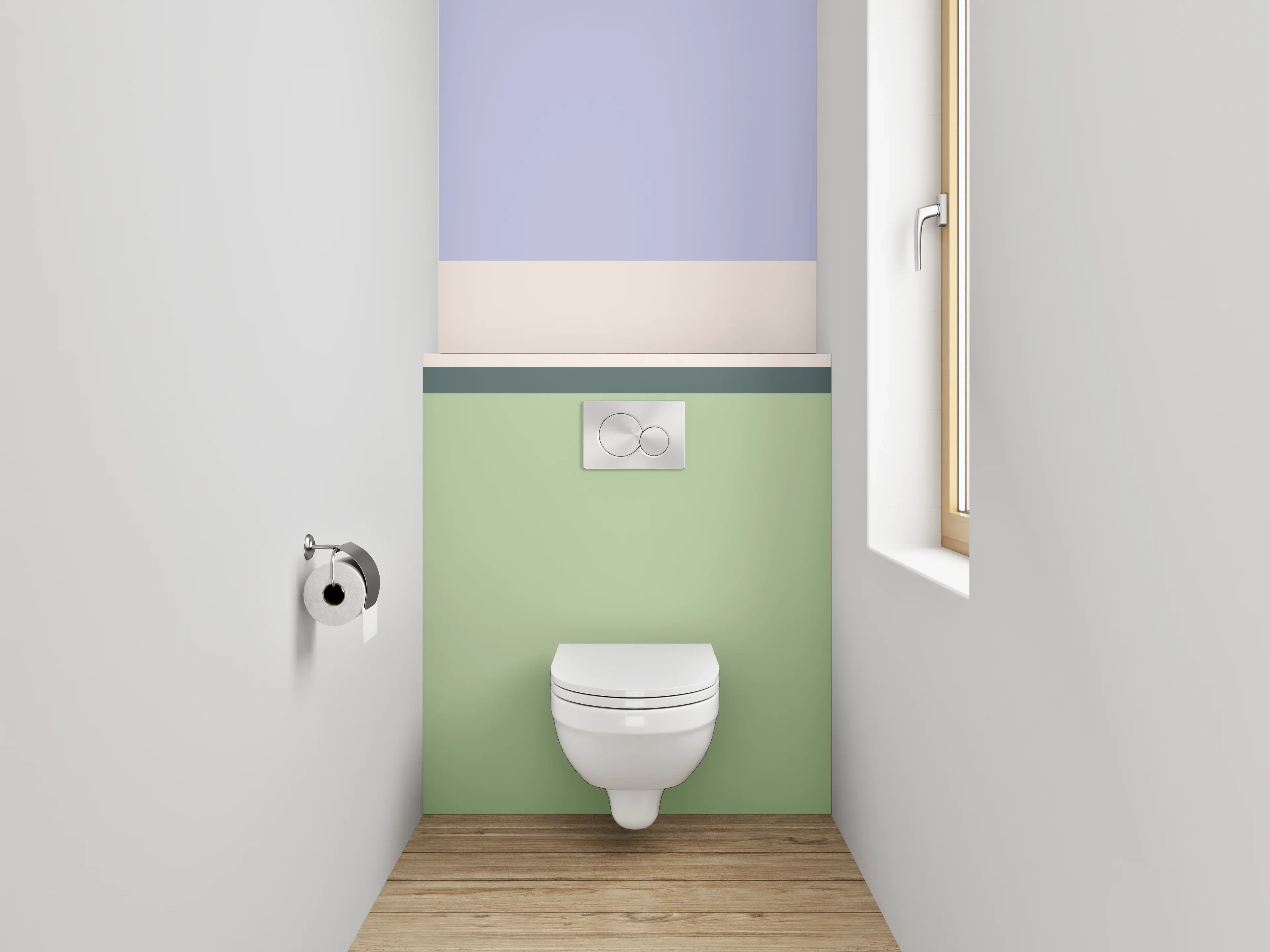 WC-Rückwand - Moderne Farbflächen Abstrakt Pastell